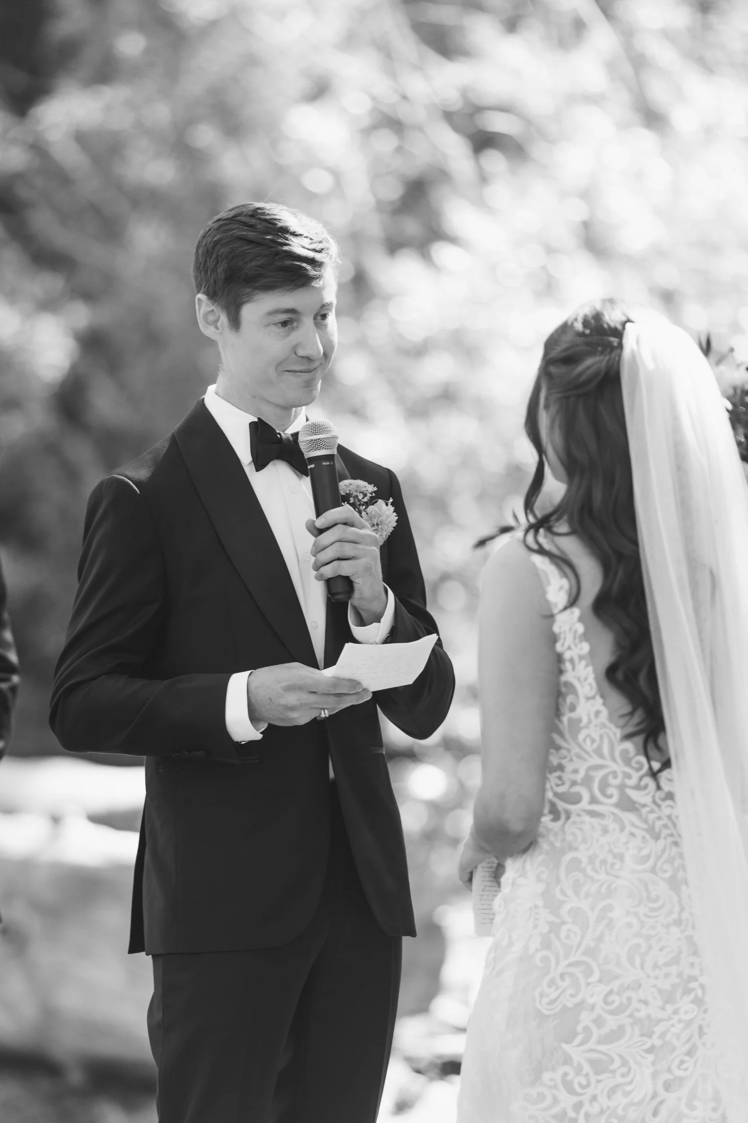 Valhalla wedding photo of the groom’s heartfelt vows