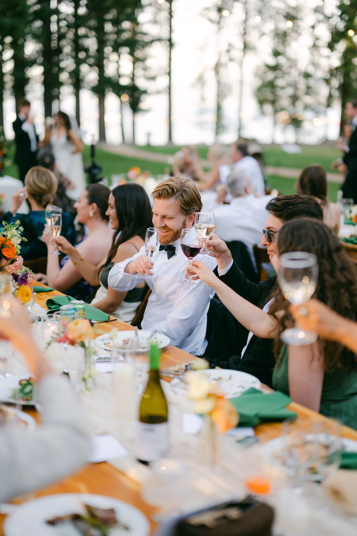 Valhalla wedding photo of the toasts