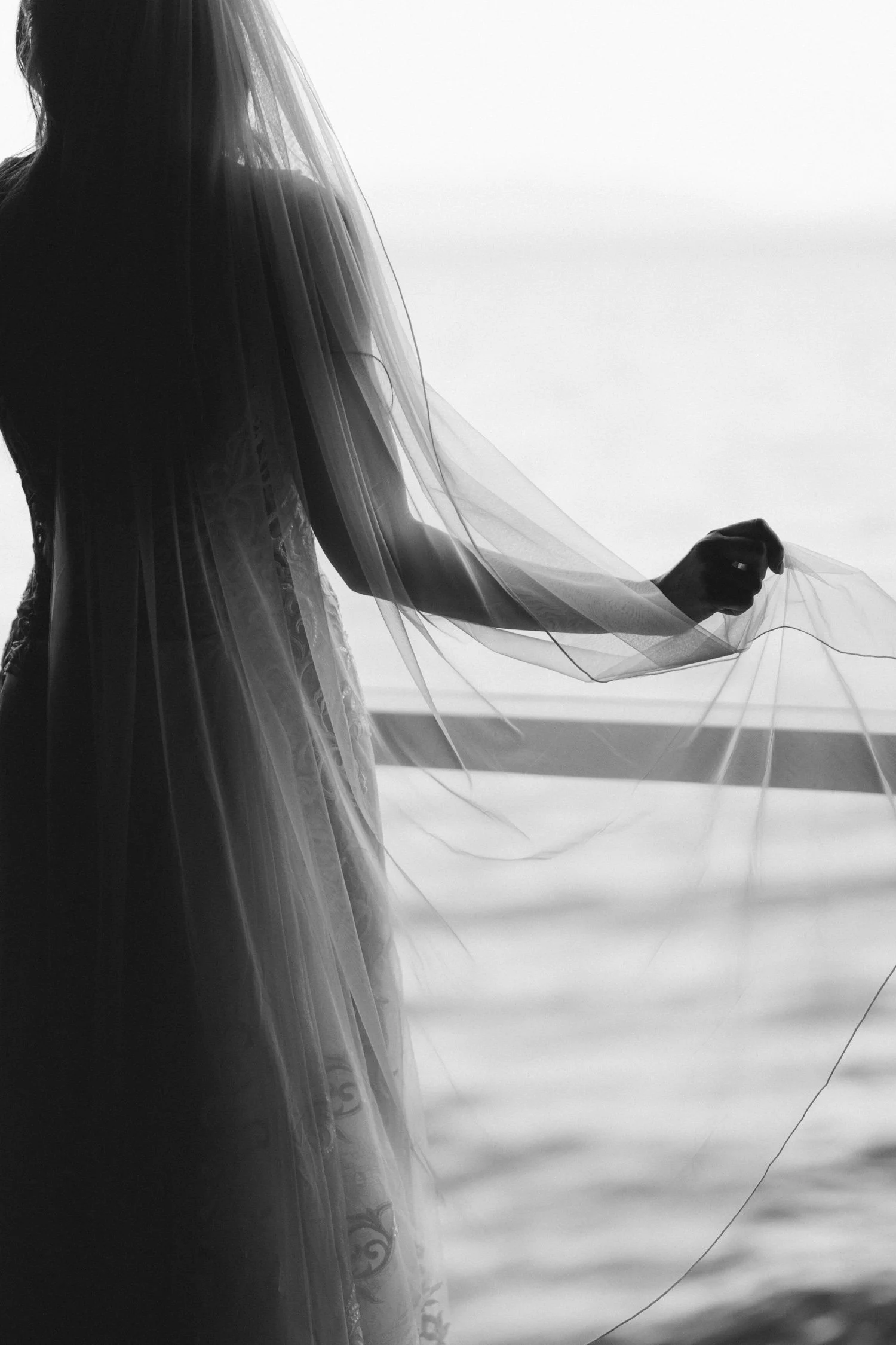 Valhalla wedding photo of the bride's wedding veil