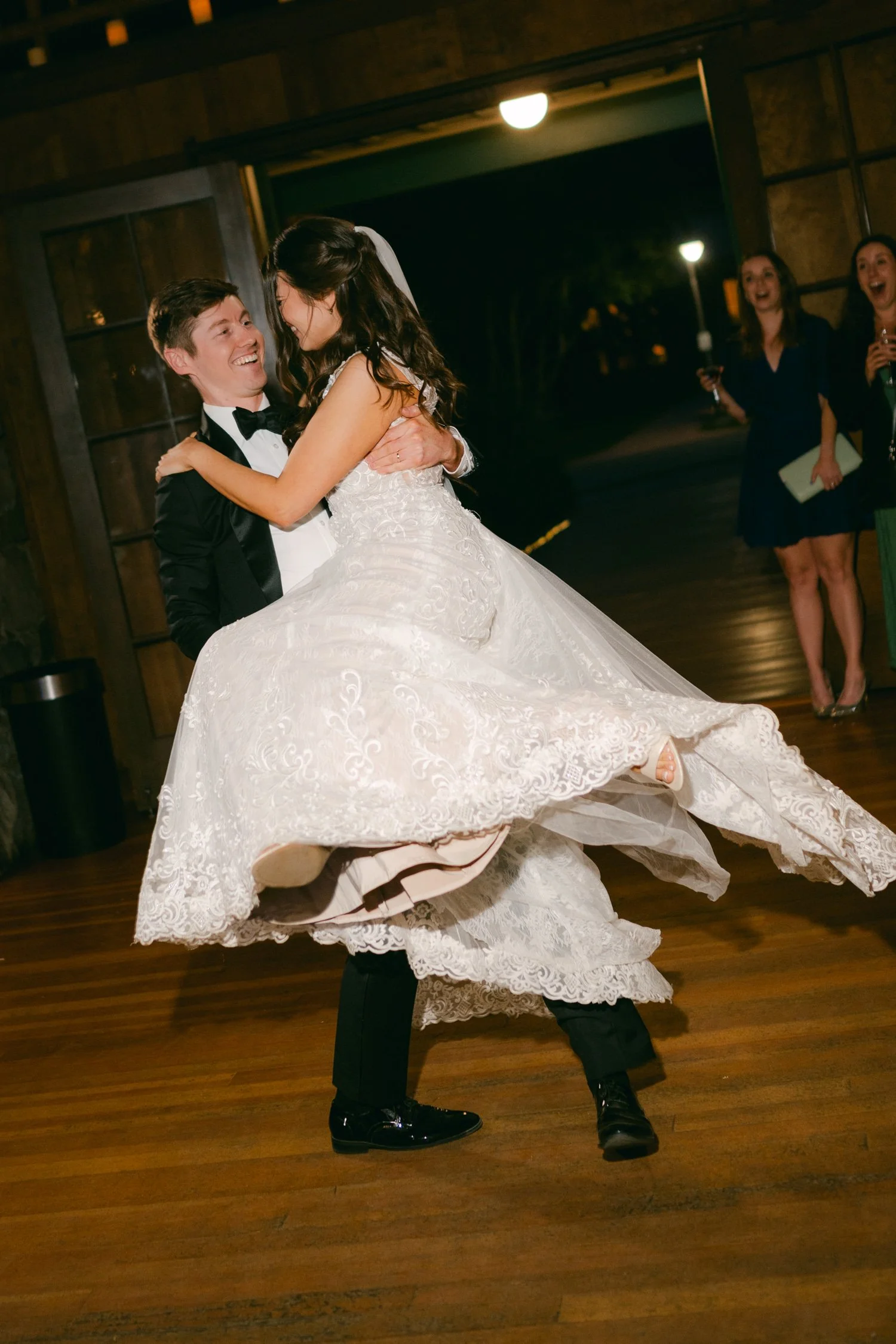 Valhalla wedding photo of the couple’s fun first dance moment