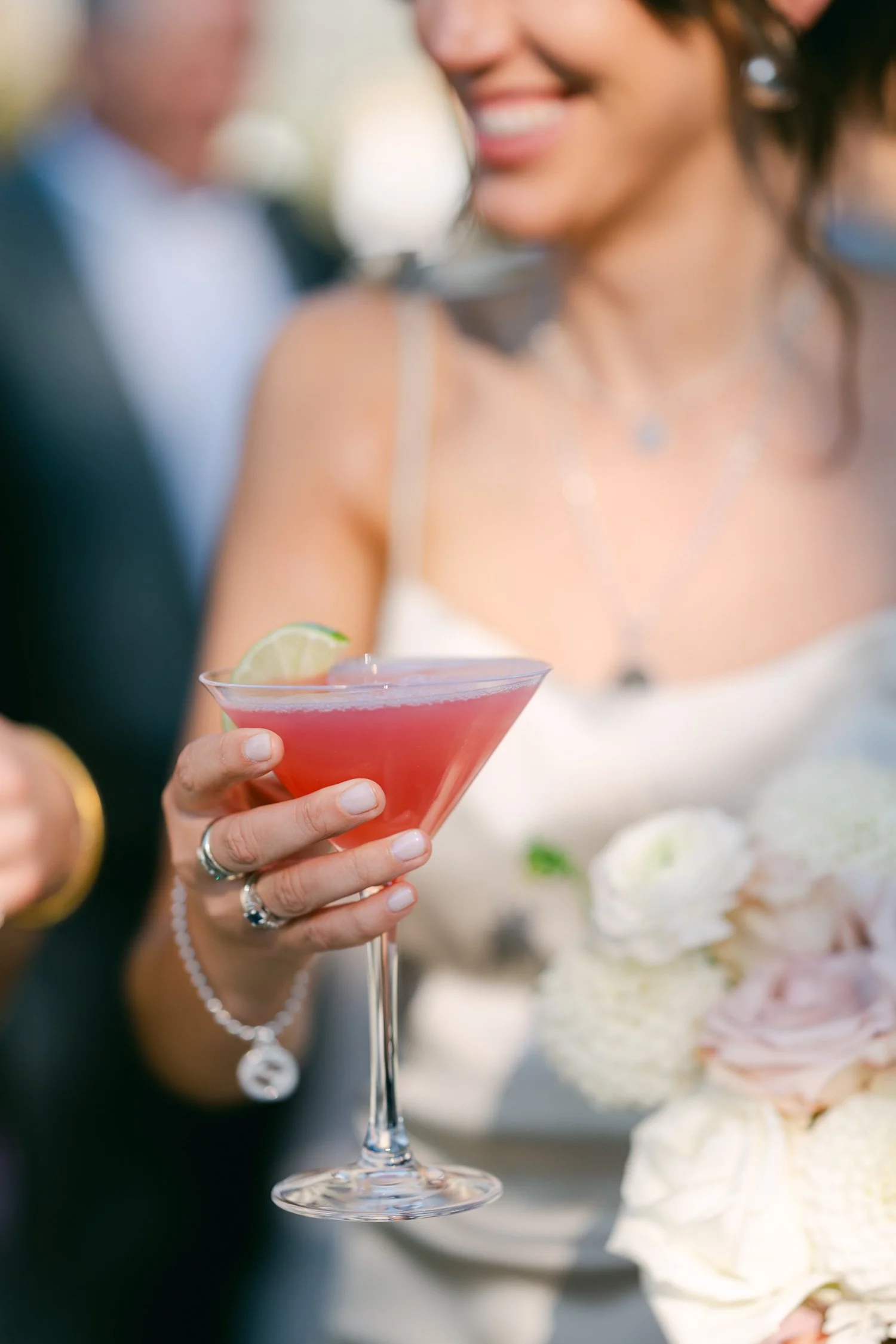 Edgewood Lake Tahoe wedding, photo of stylish pink cocktails