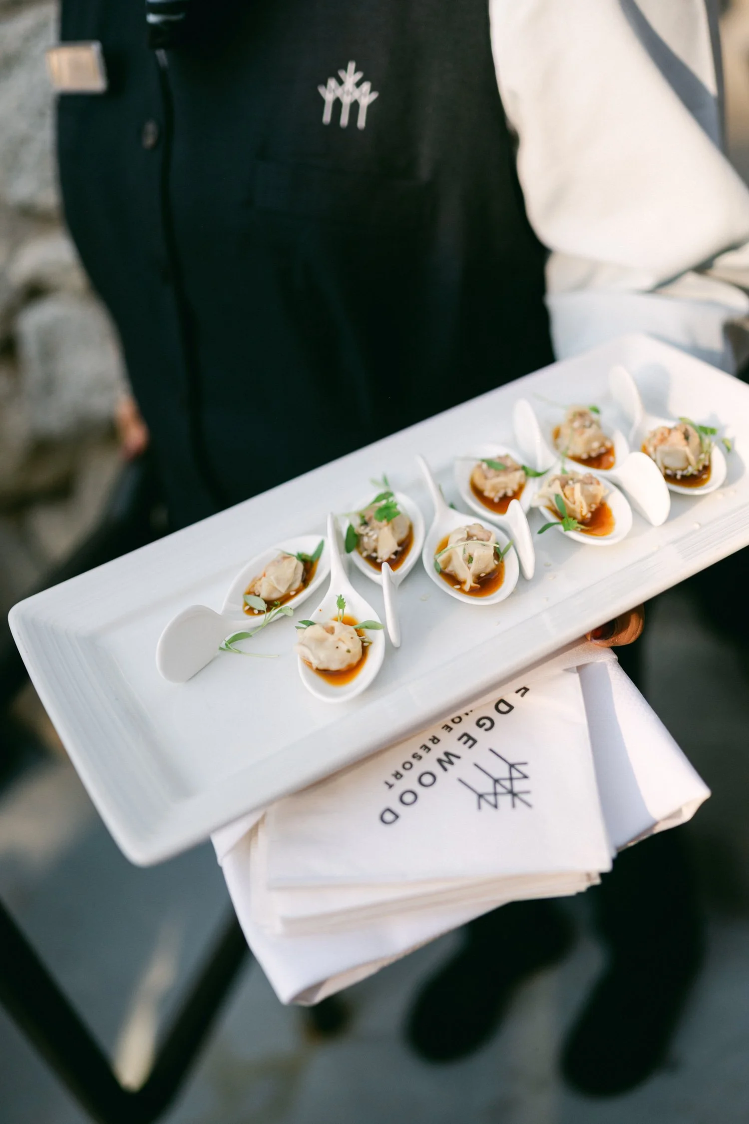 Edgewood Lake Tahoe wedding, photo of the appetizers
