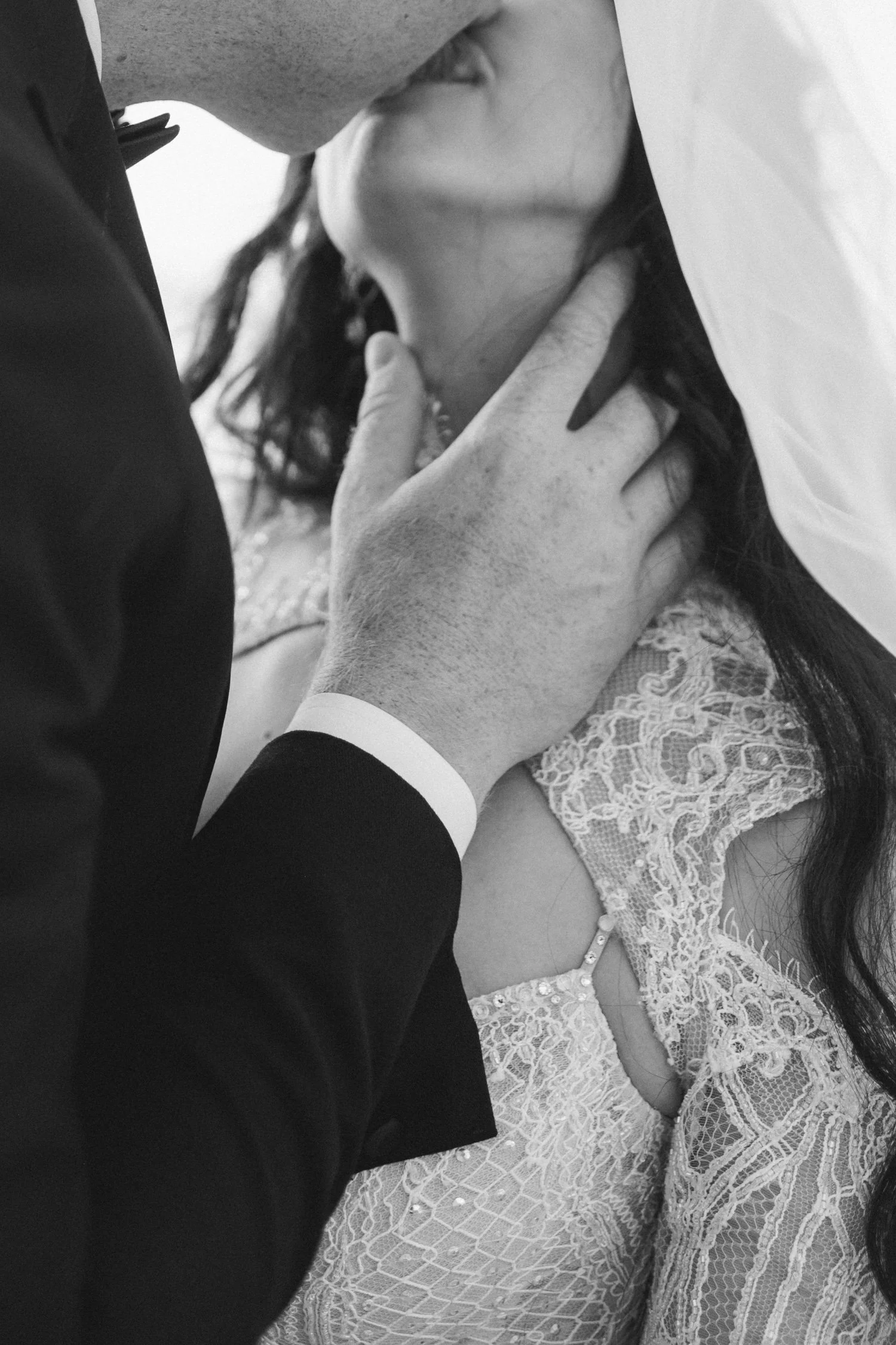 Edgewood Lake Tahoe wedding, photo of an intimate moment between the bride and groom