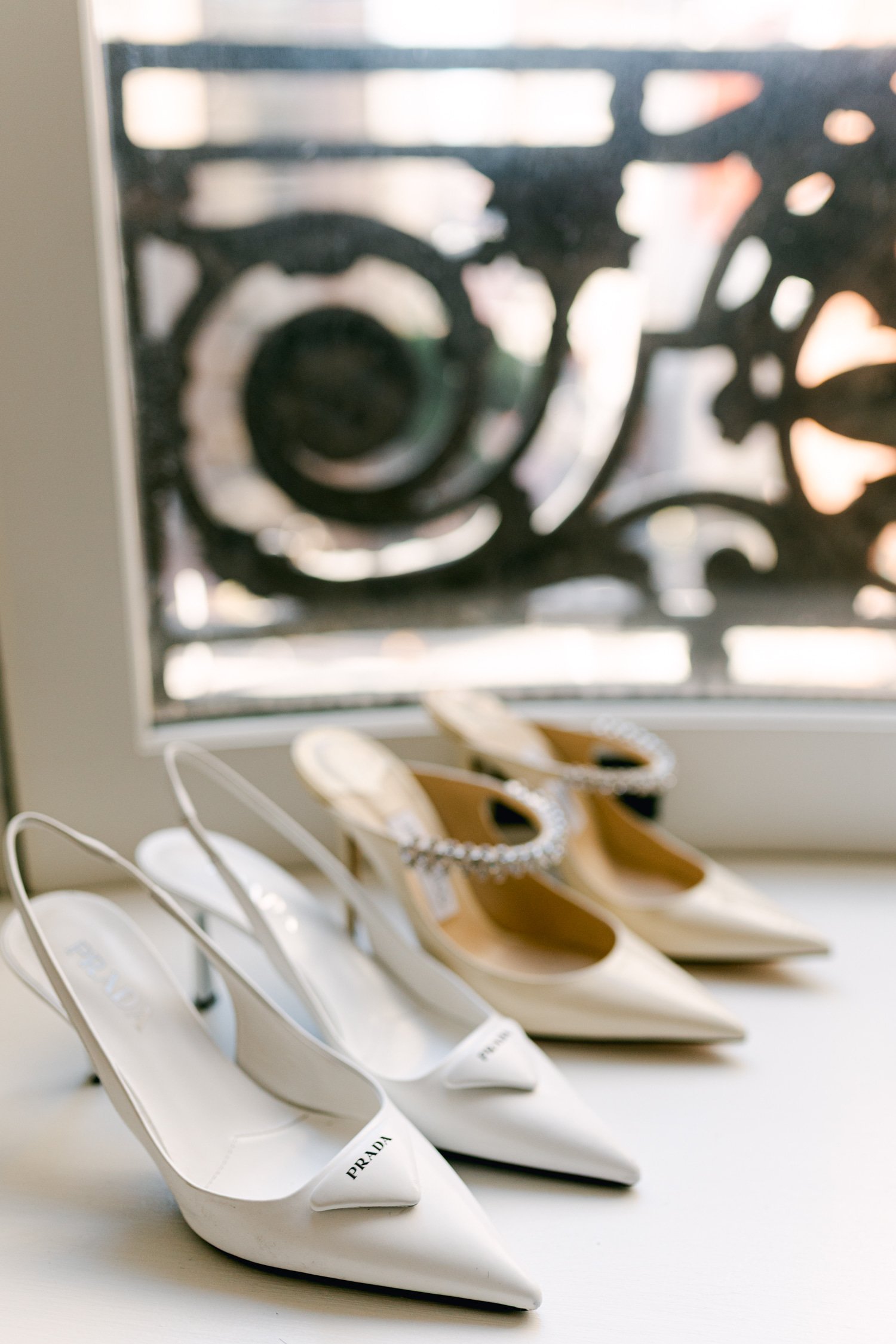 California Academy of Sciences in San Francisco Wedding, photo of elegant wedding stiletto shoes 