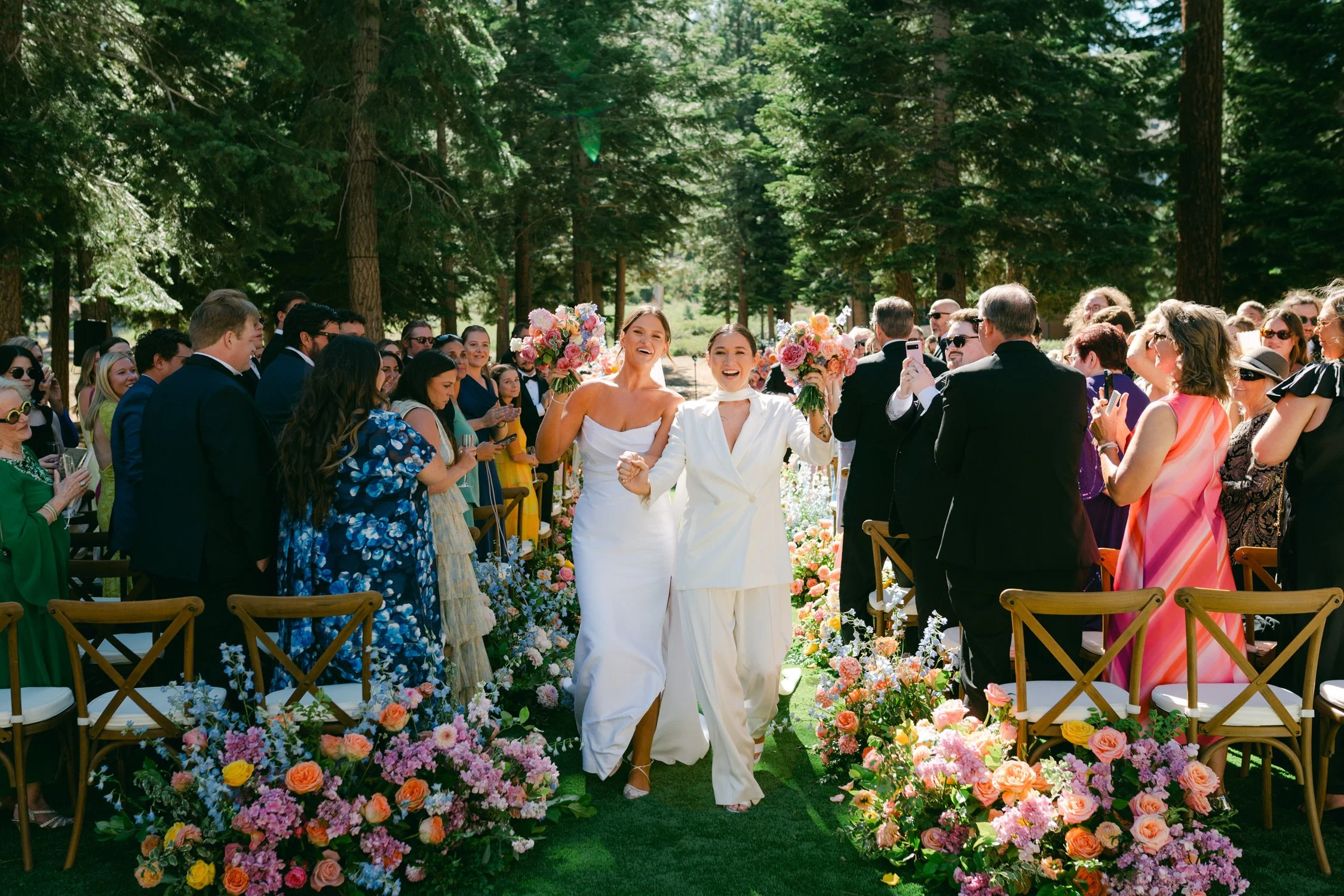 A modern pink wedding at The Ritz Carlton, Lake Tahoe Edition