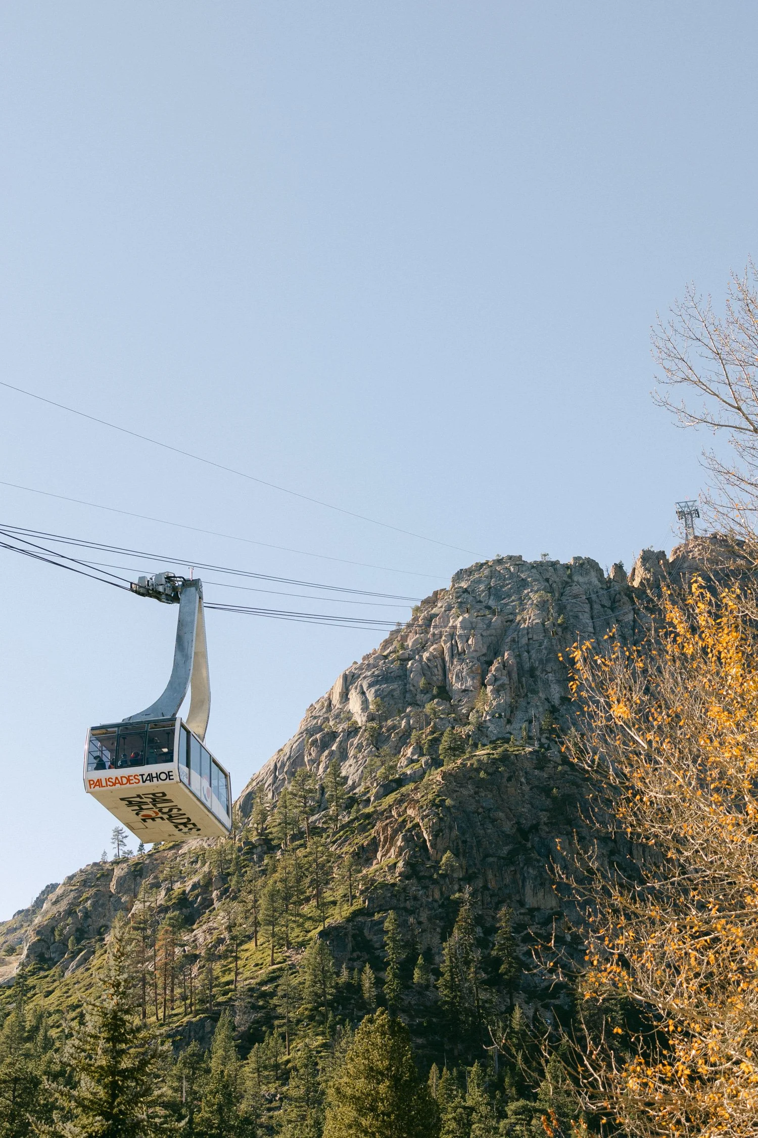 PlumpJack Wedding, photo of the gondola with mountain views