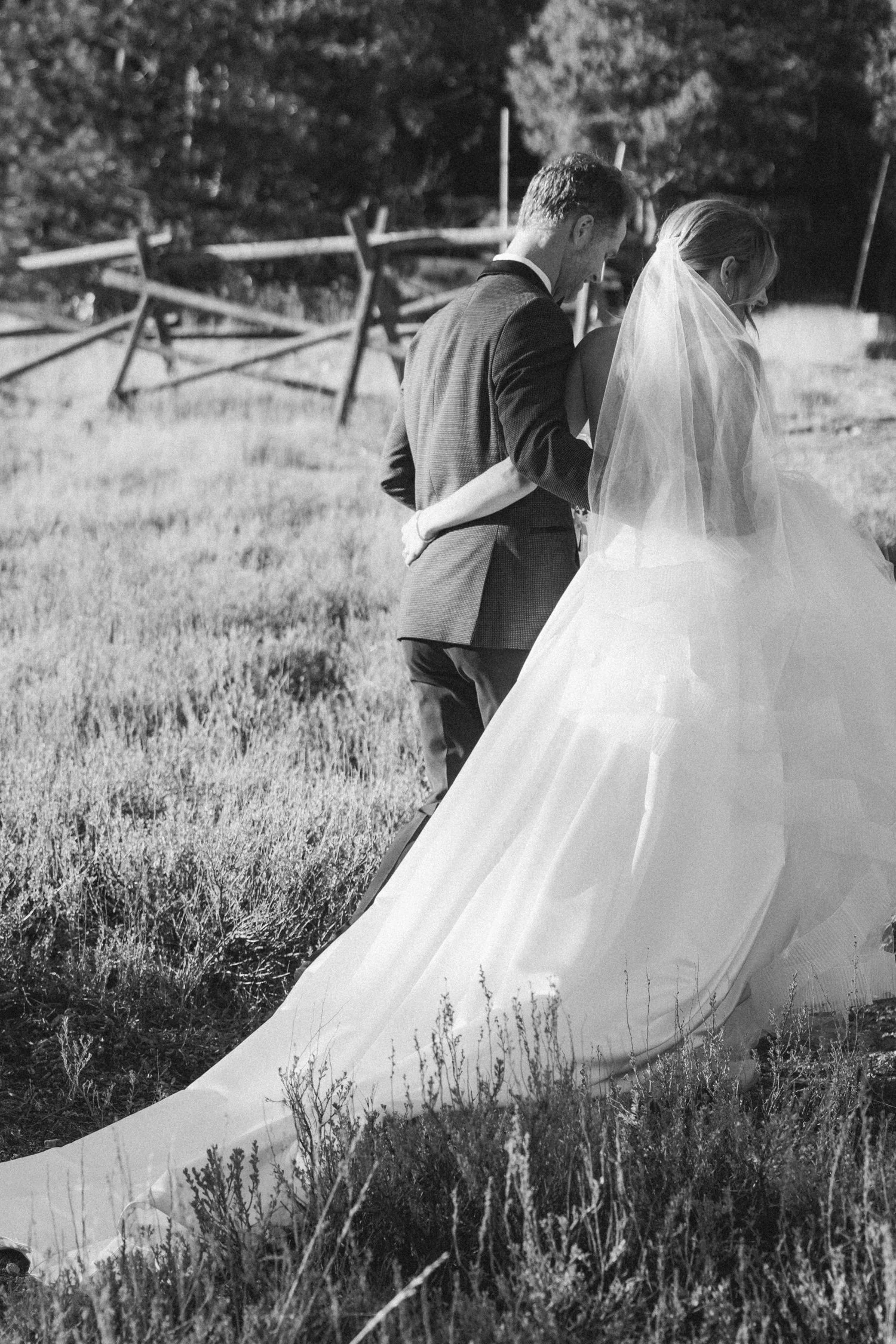 PlumpJack Wedding, photo of the bride and groom walking away hand in hand 