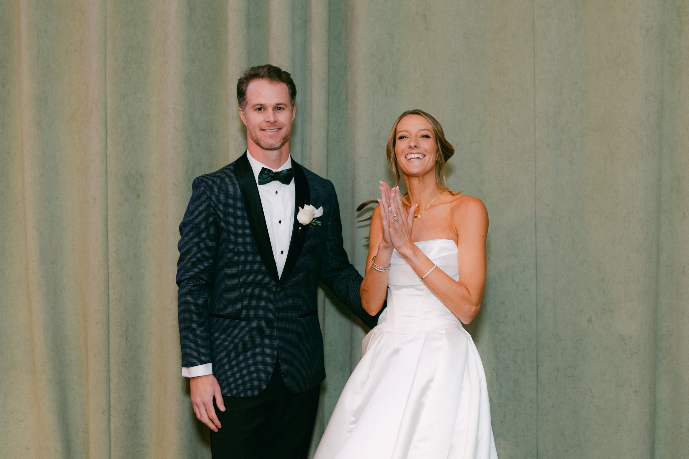 PlumpJack Wedding, photo of the bride and groom excitedly waiting for the ceremony to begin