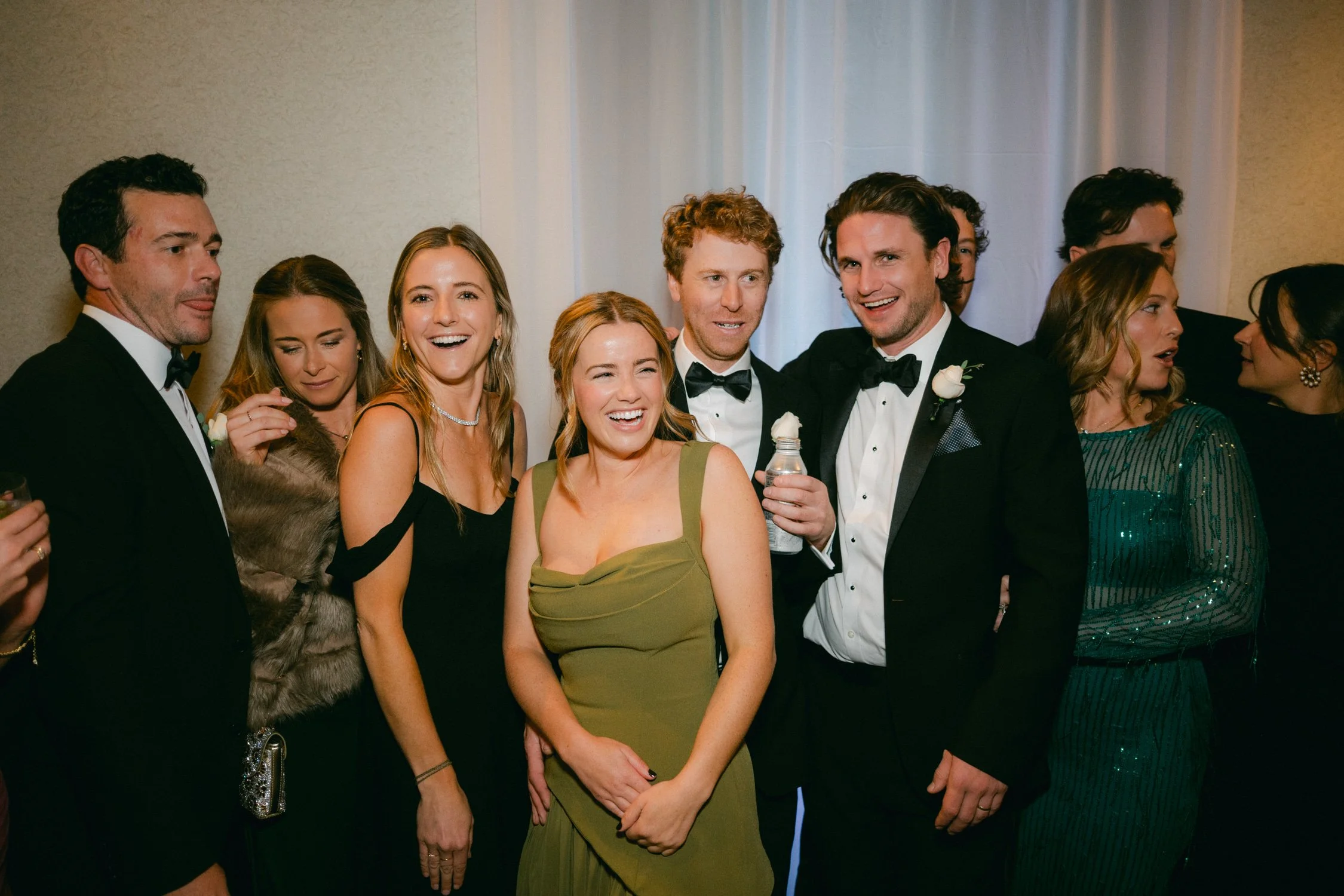 PlumpJack Wedding, photo of wedding guests mingling during cocktail hour 