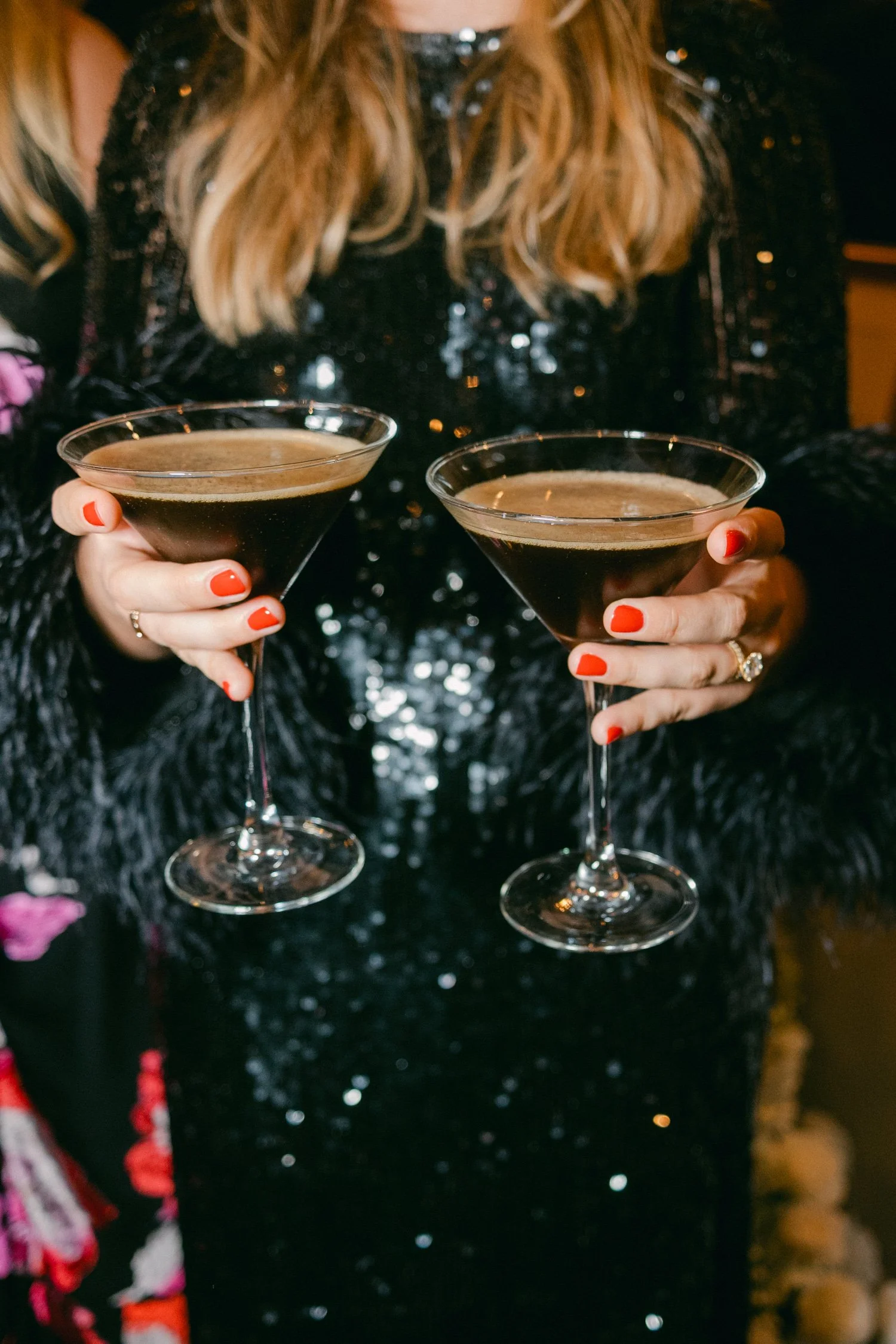 PlumpJack Wedding, photo of espresso martinis served during cocktail hour 