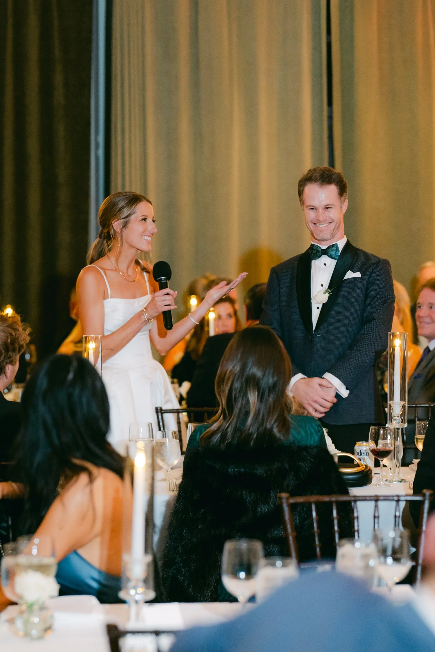 PlumpJack Wedding, photo of the bride and groom giving heartfelt speeches 