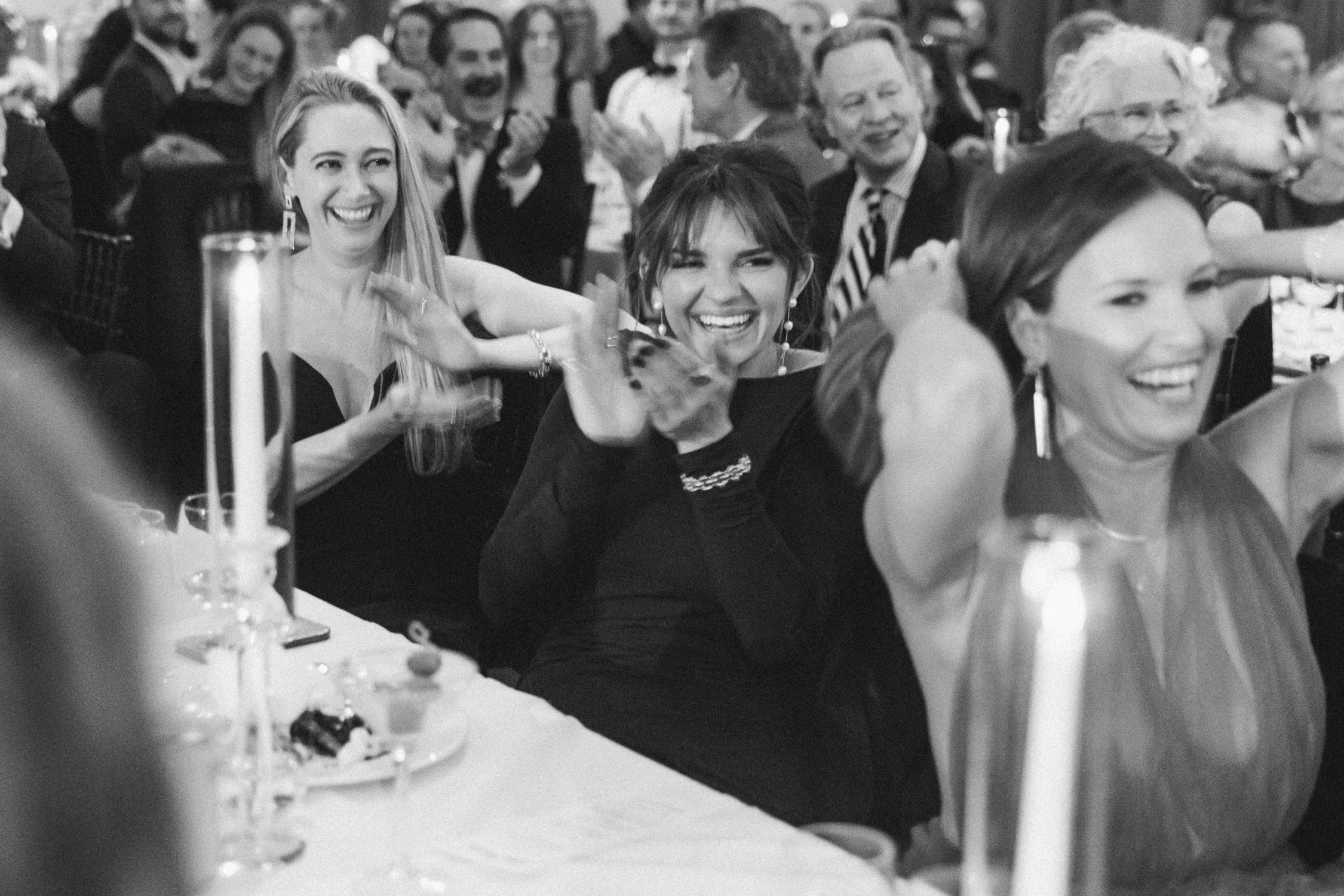 PlumpJack Wedding, photo of guests listening and enjoying the speeches 