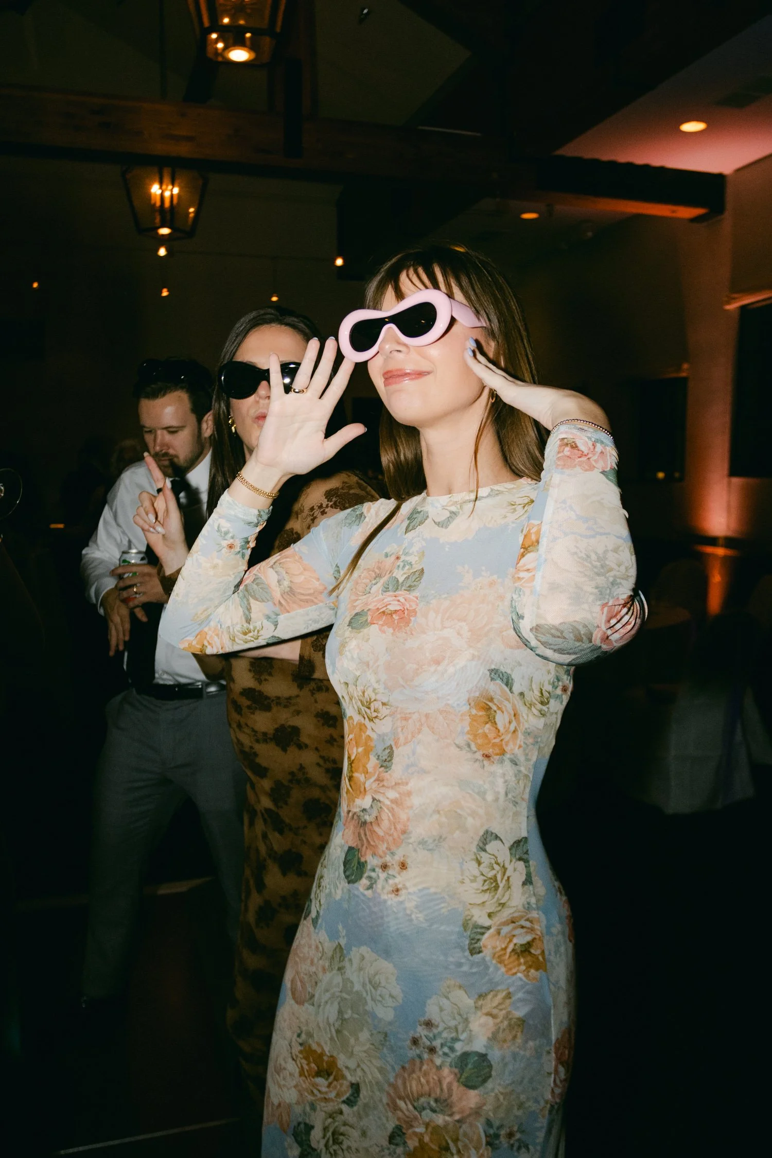 PlumpJack Wedding, photo of a stylish guest wearing funky sunglasses 