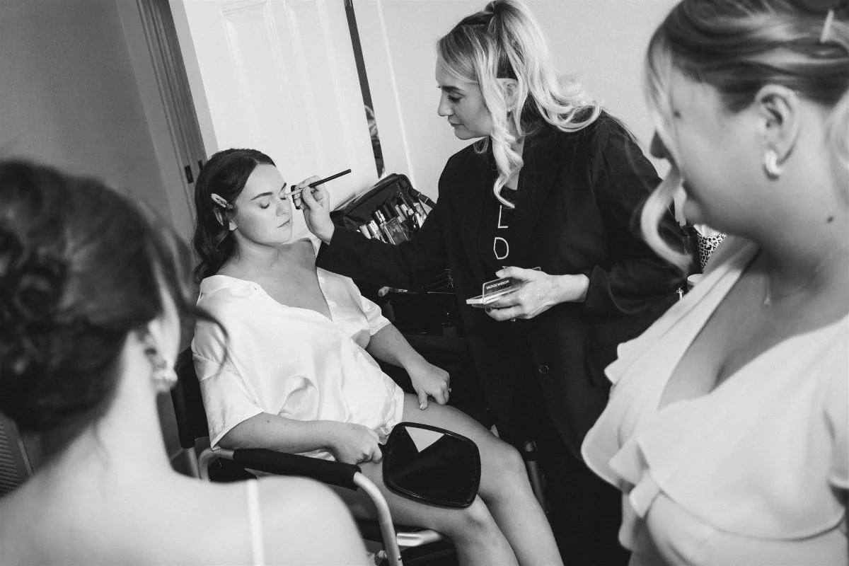 Beach Retreat &amp; Lodge at Tahoe wedding, photo of the bride getting ready before the ceremony