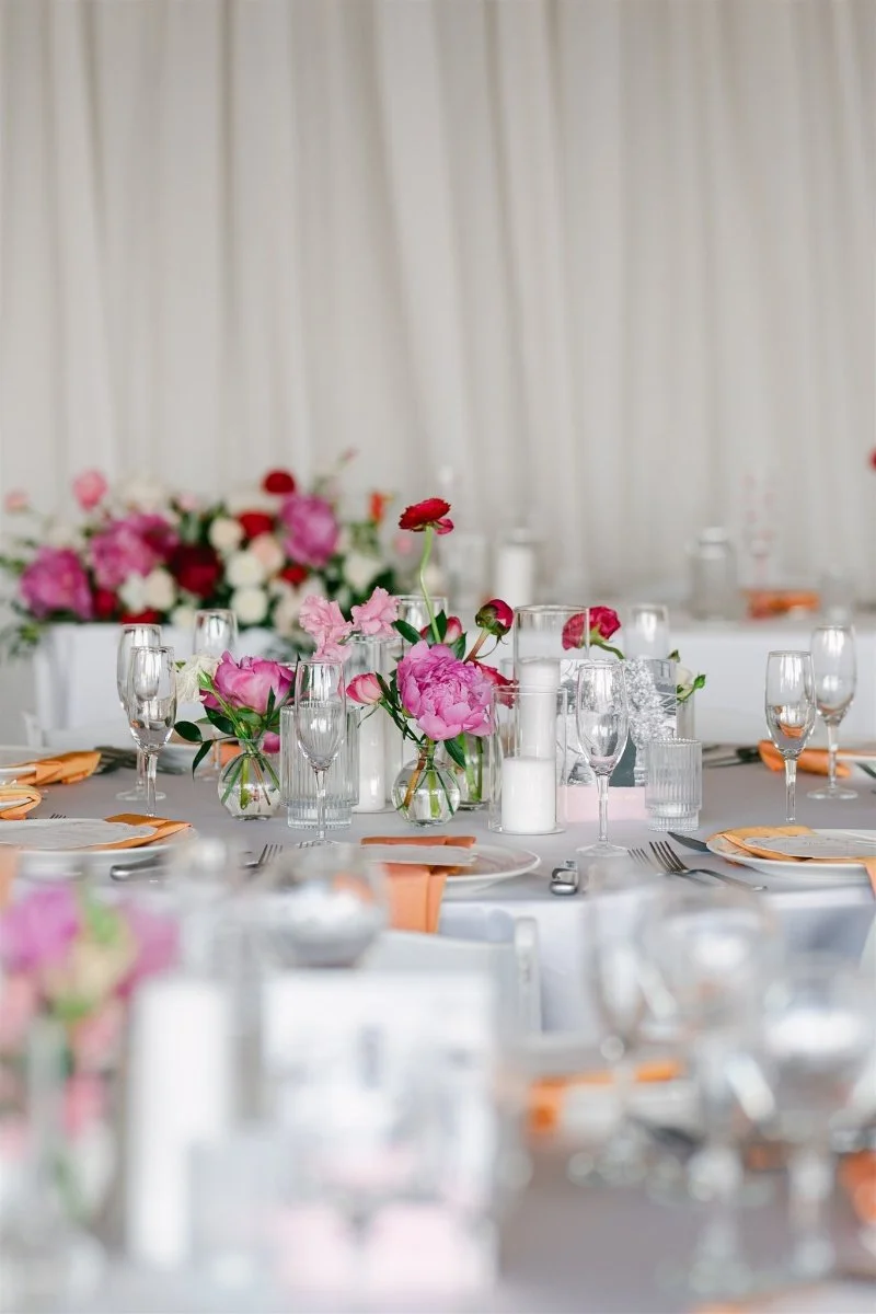 Beach Retreat &amp; Lodge at Tahoe wedding, photo of the floral arrangements styled for the wedding reception