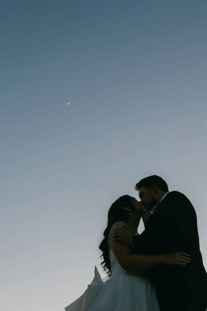 Beach Retreat &amp; Lodge at Tahoe wedding, photo of the bride and groom under the night sky along the beach