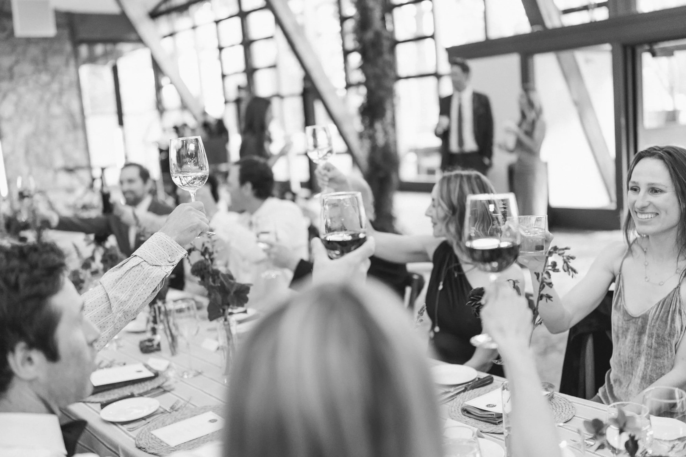 Palisades wedding venue, photo of a candid moment during the wedding reception