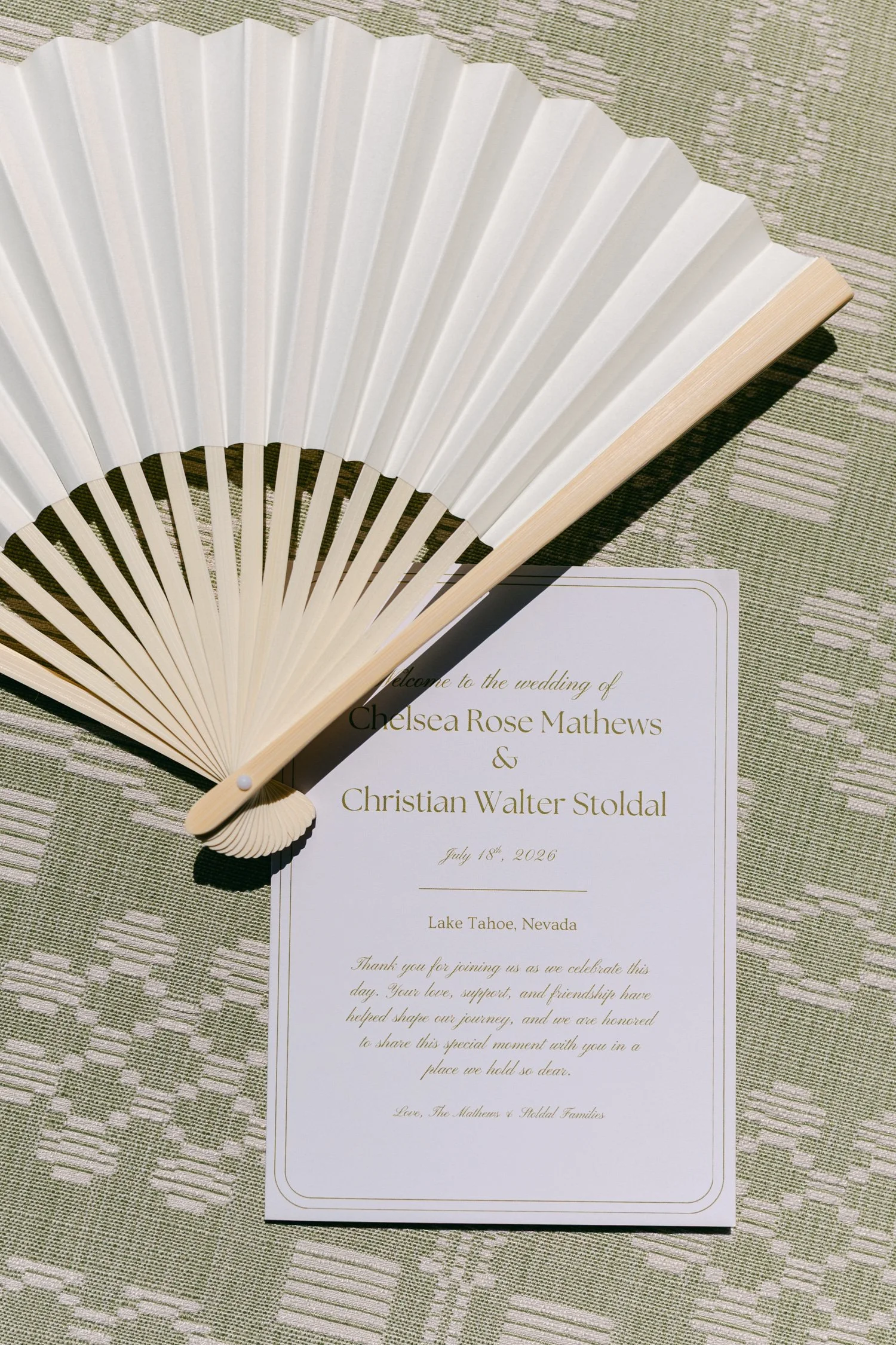 Lake Tahoe 4-H Camp wedding photos, photo of customized stationery and favors for wedding guests