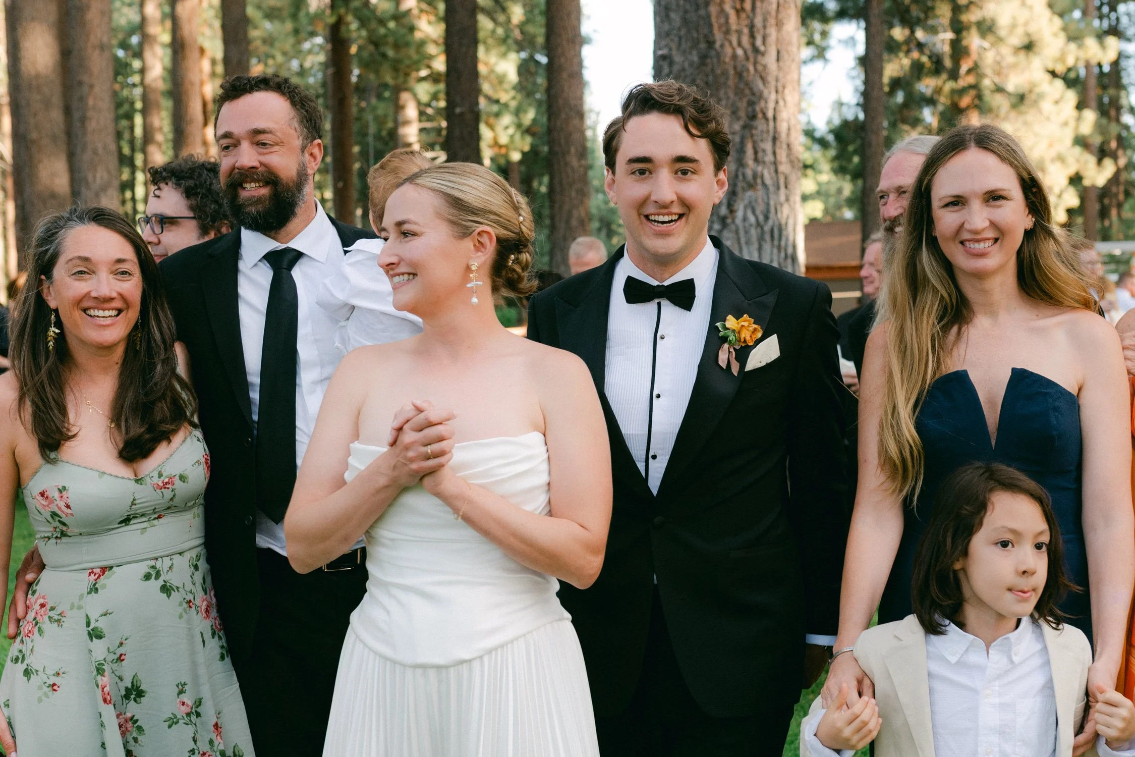 Lake Tahoe 4-H Camp wedding photos, photo of family portraits outdoors