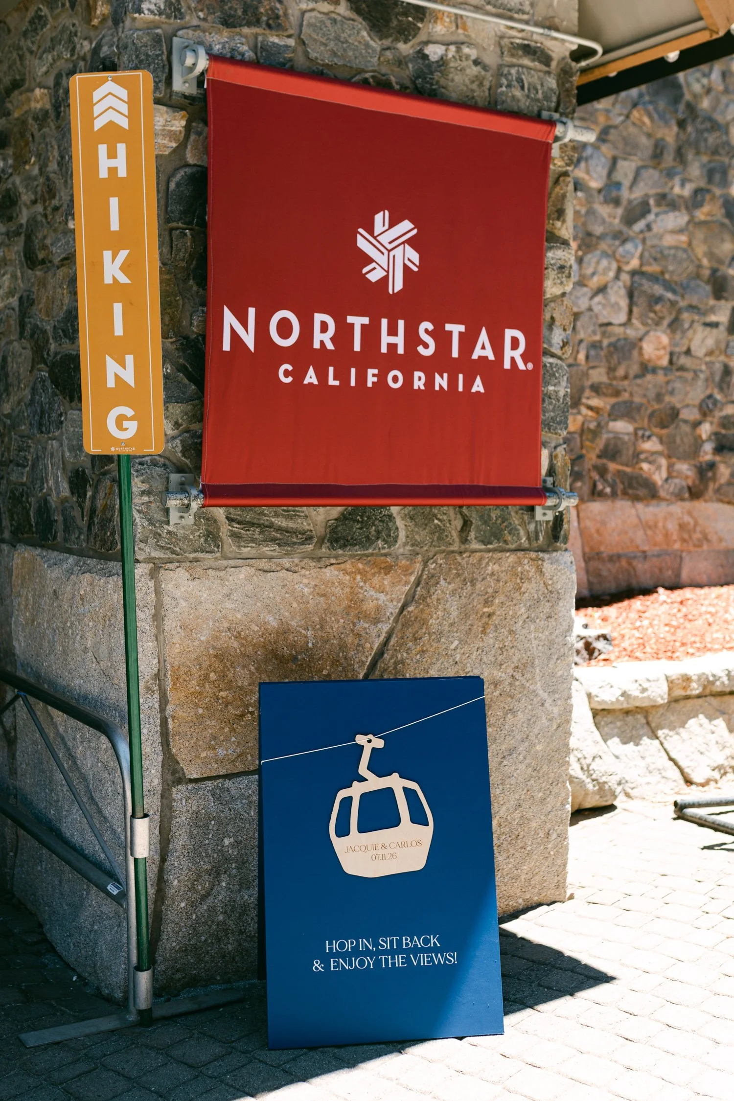 Zephyr Lodge wedding, photo of Northstar California Resort signage, a popular destination in Truckee, California.