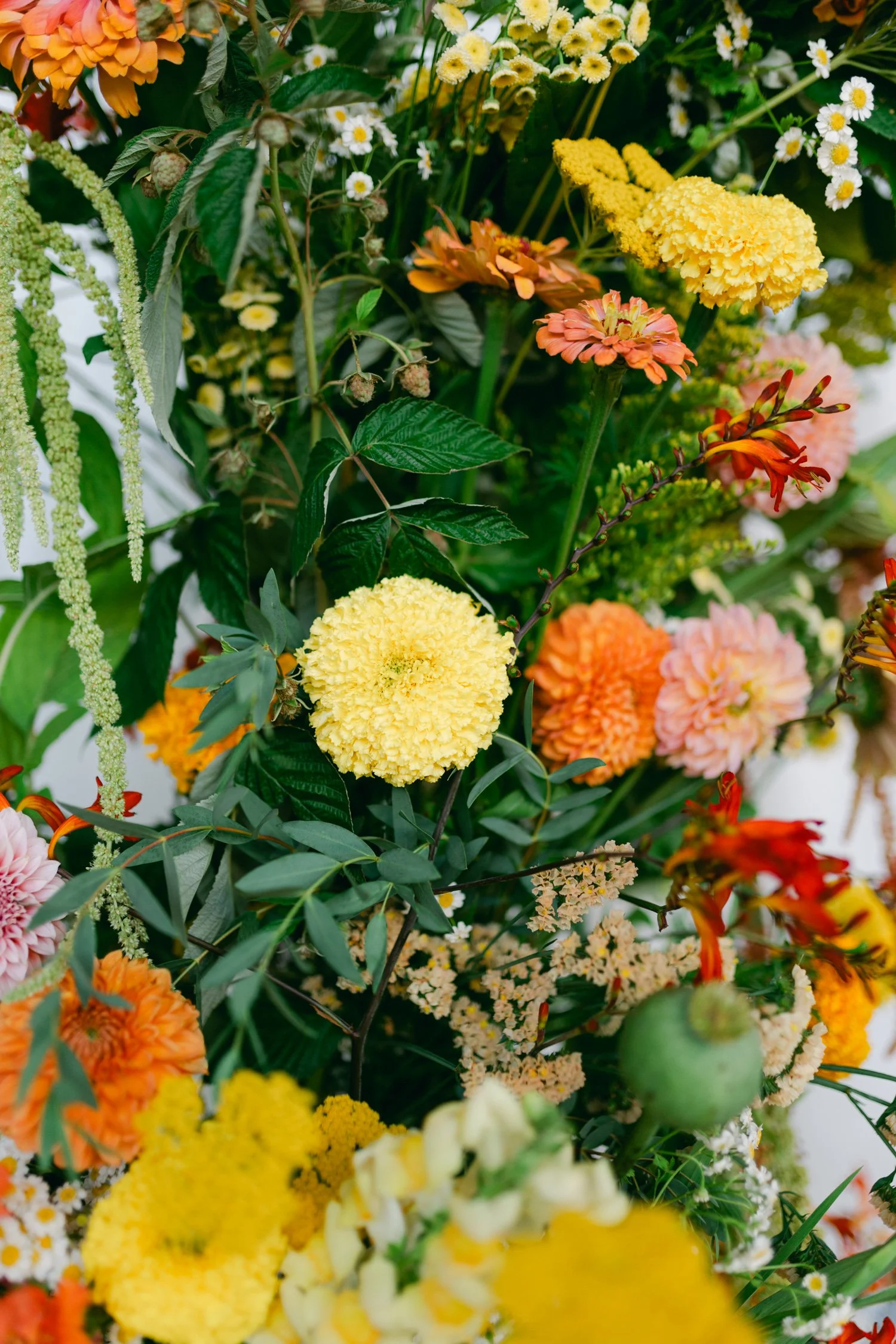 Zephyr Lodge wedding, photo of organic bouquet style with vibrant floral arrangement 