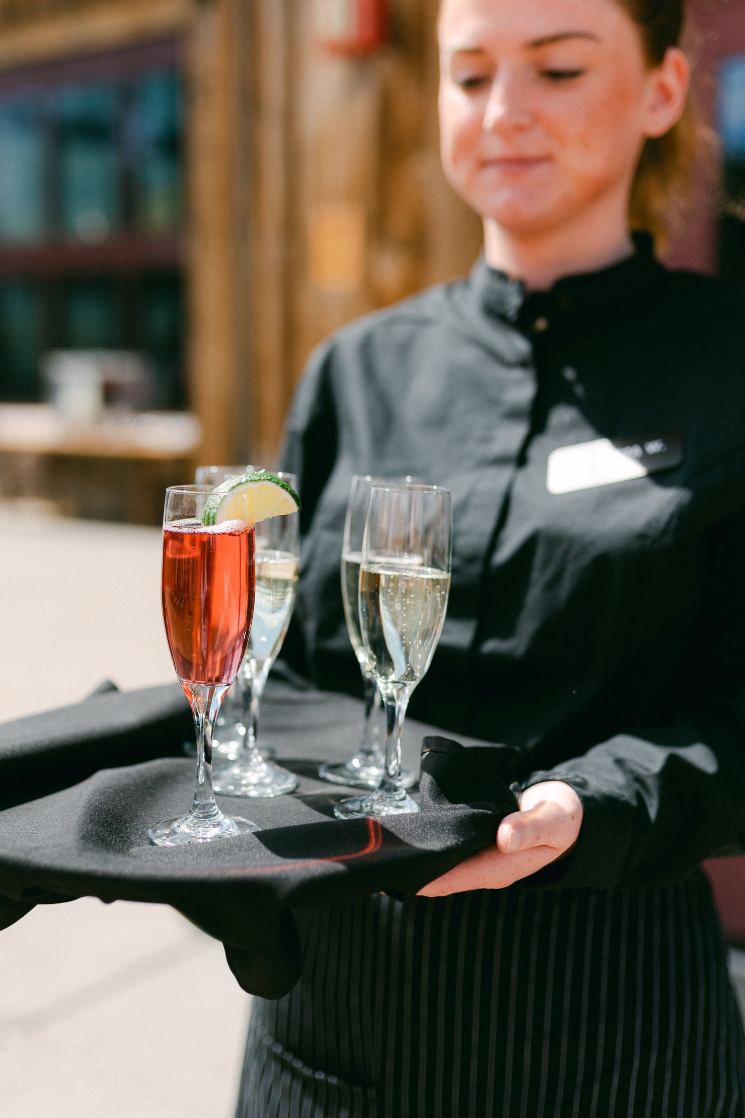 Zephyr Lodge wedding, photo of drinks served during cocktail hour