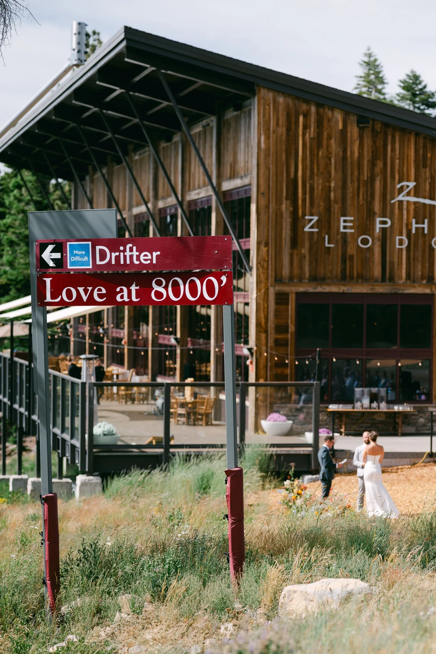 Zephyr Lodge wedding, photo of the rustic wood lodge as a popular wedding venue