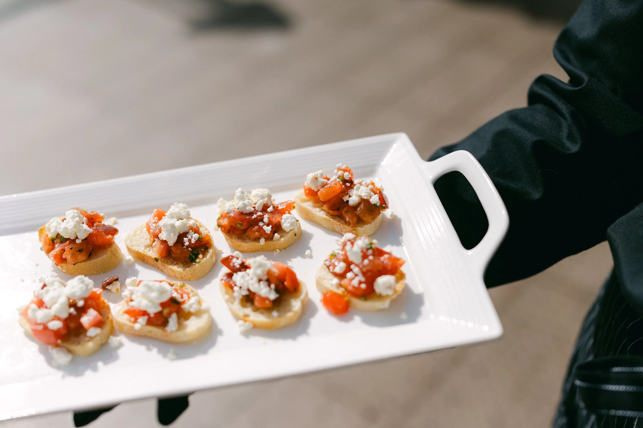 Zephyr Lodge wedding, photo of the appetizers served during afternoon reception