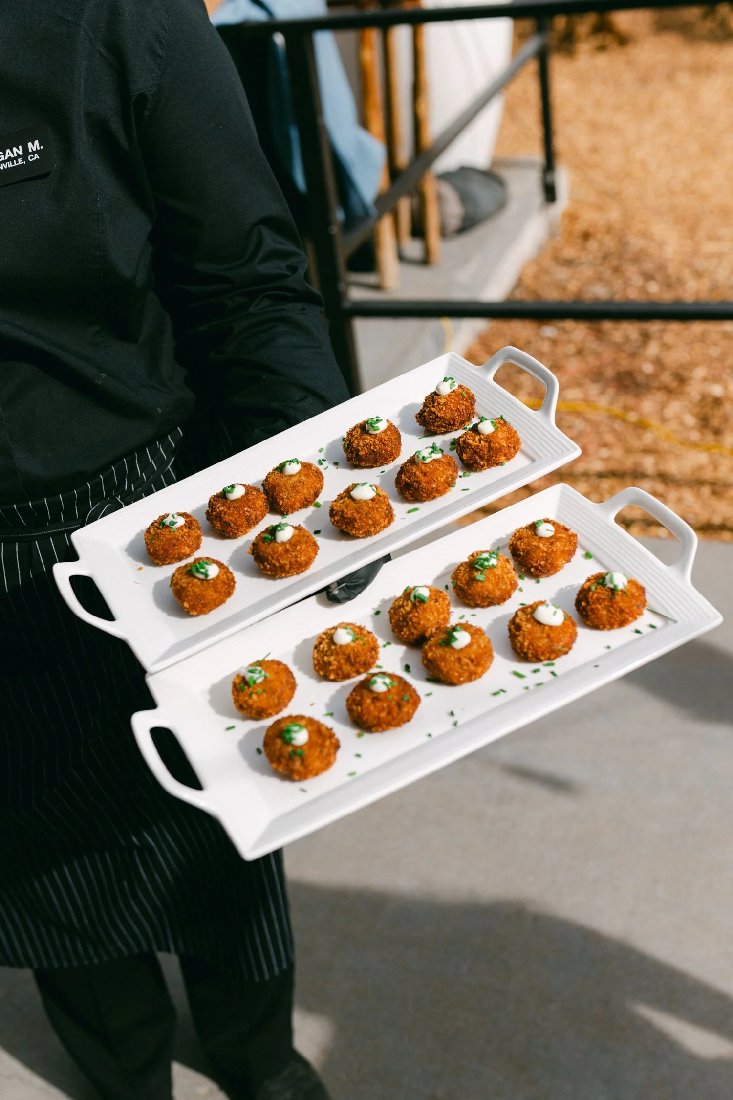 Zephyr Lodge wedding, photo of appetizers served during the afternoon reception