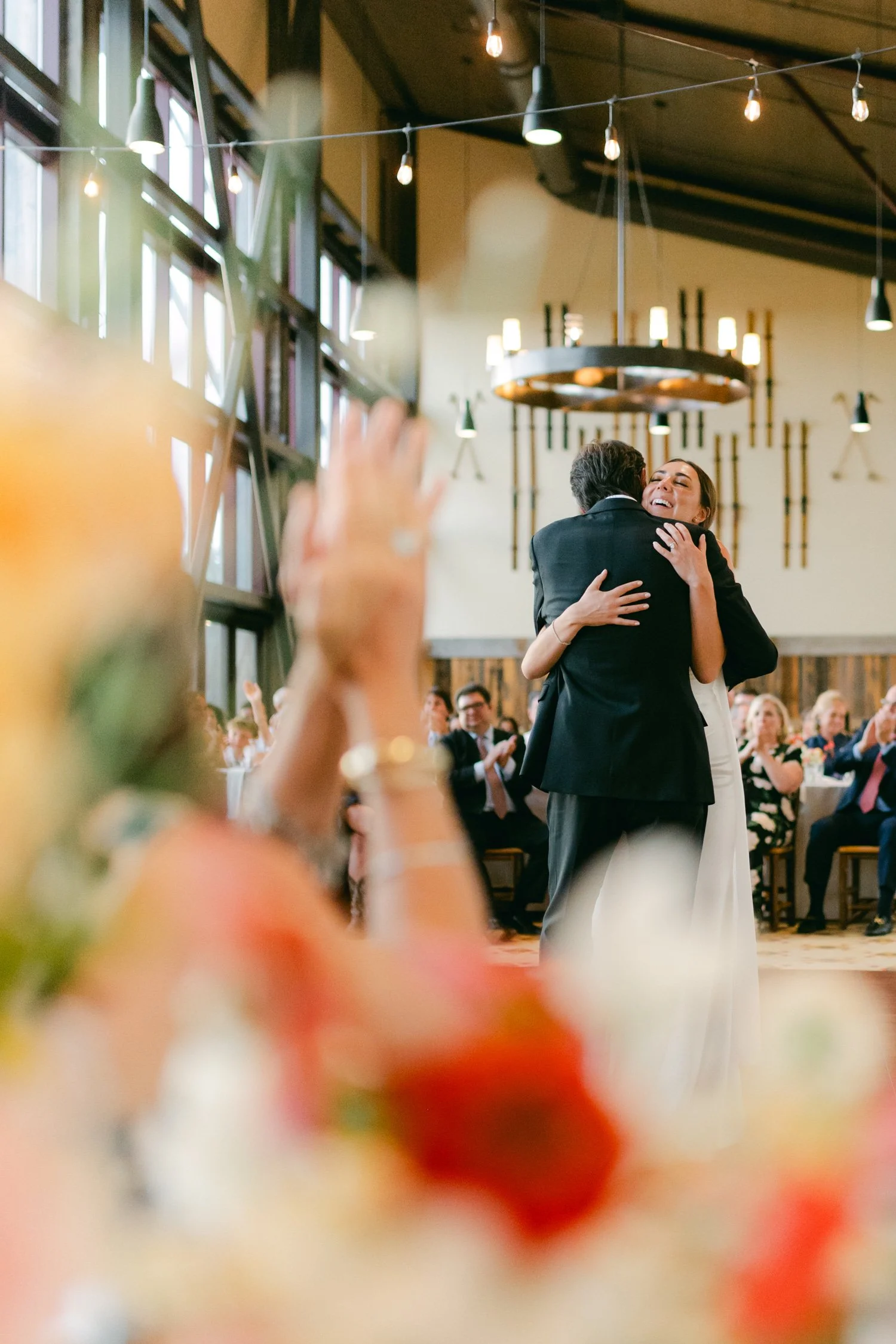 Zephyr Lodge wedding, photo of father and daughter having an emotional first dance