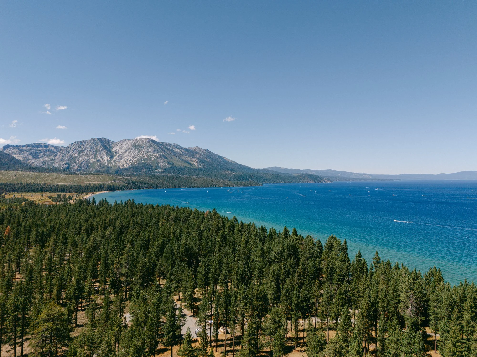 A Valhalla Lake Tahoe Wedding, photo of a scenic view overlooking the blue waters of Lake Tahoe 