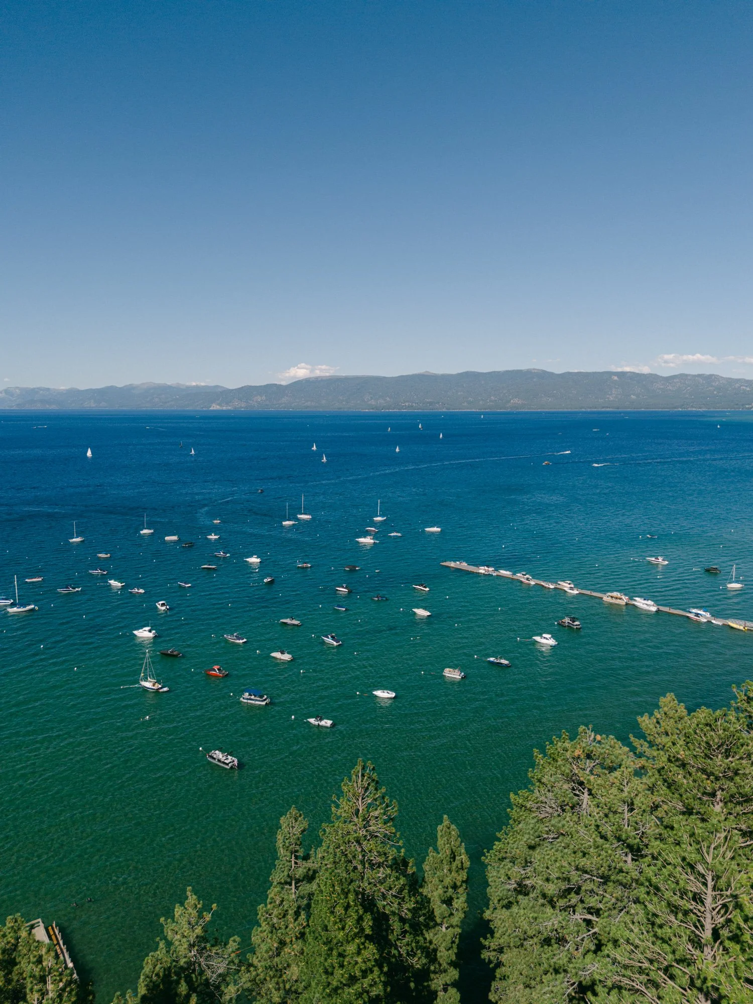A Valhalla Lake Tahoe Wedding, photo of the crystal-clear turquoise and deep blue waters of Lake Tahoe