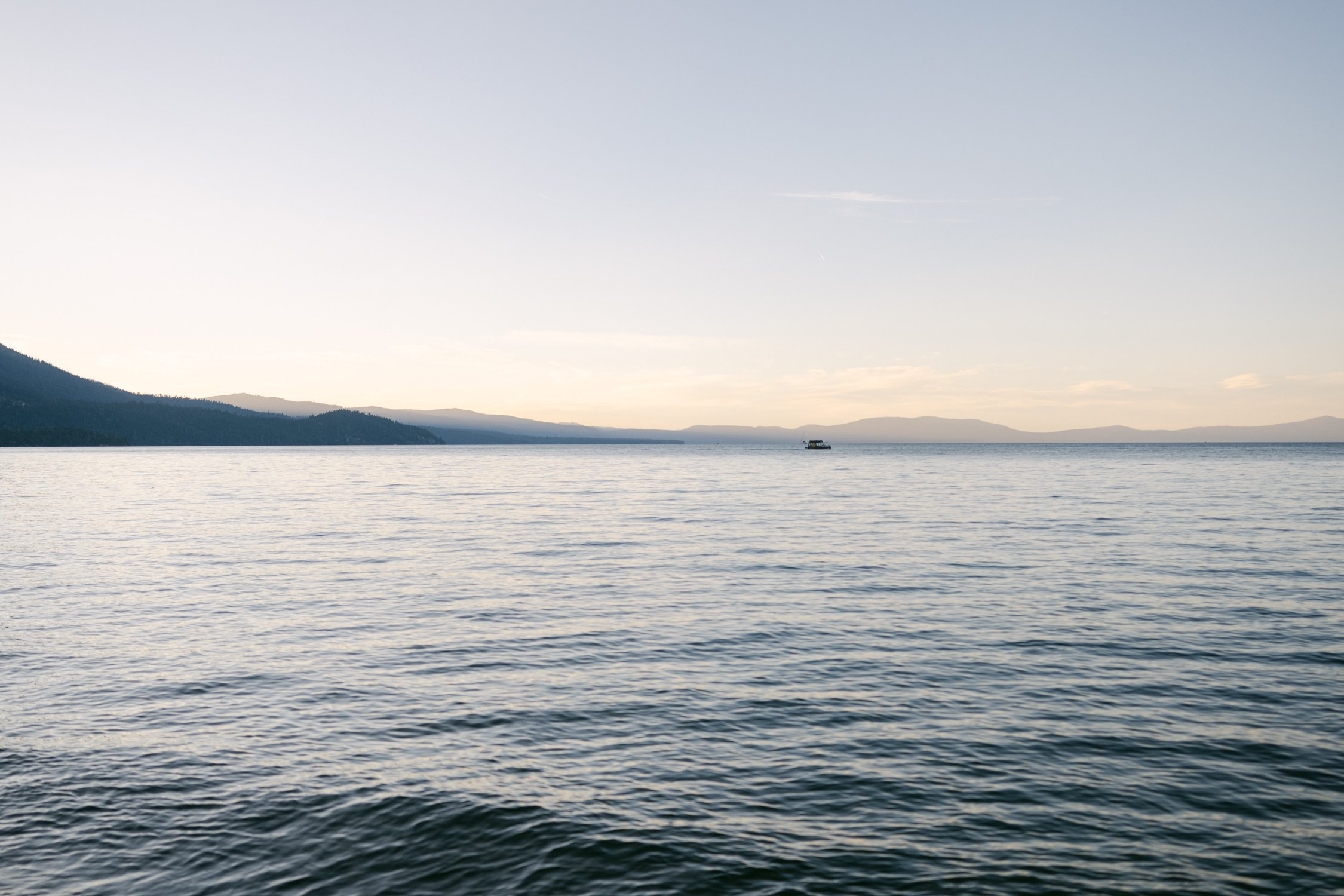 A Valhalla Lake Tahoe Wedding, photo of Lake Tahoe during golden hour