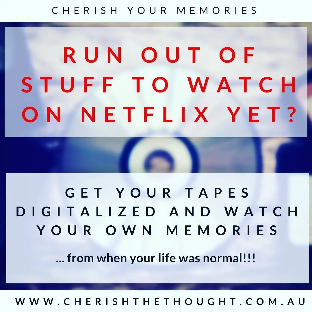 Netflix not doing it for you anymore? Have your tapes digitalized and watch your own memories! #netflix #runout #transfertape #digitalization #yourmemories #neverboring #watchwithfamily