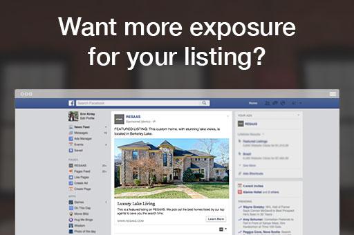Want more exposure for your listing? Let RESAAS help you advertise it on Facebook! Most online advertising reaches only 38% of its intended audience. Facebook's average, however, is 89.9%. Fill out this form and give it a try! resa.as/w8ho6ma