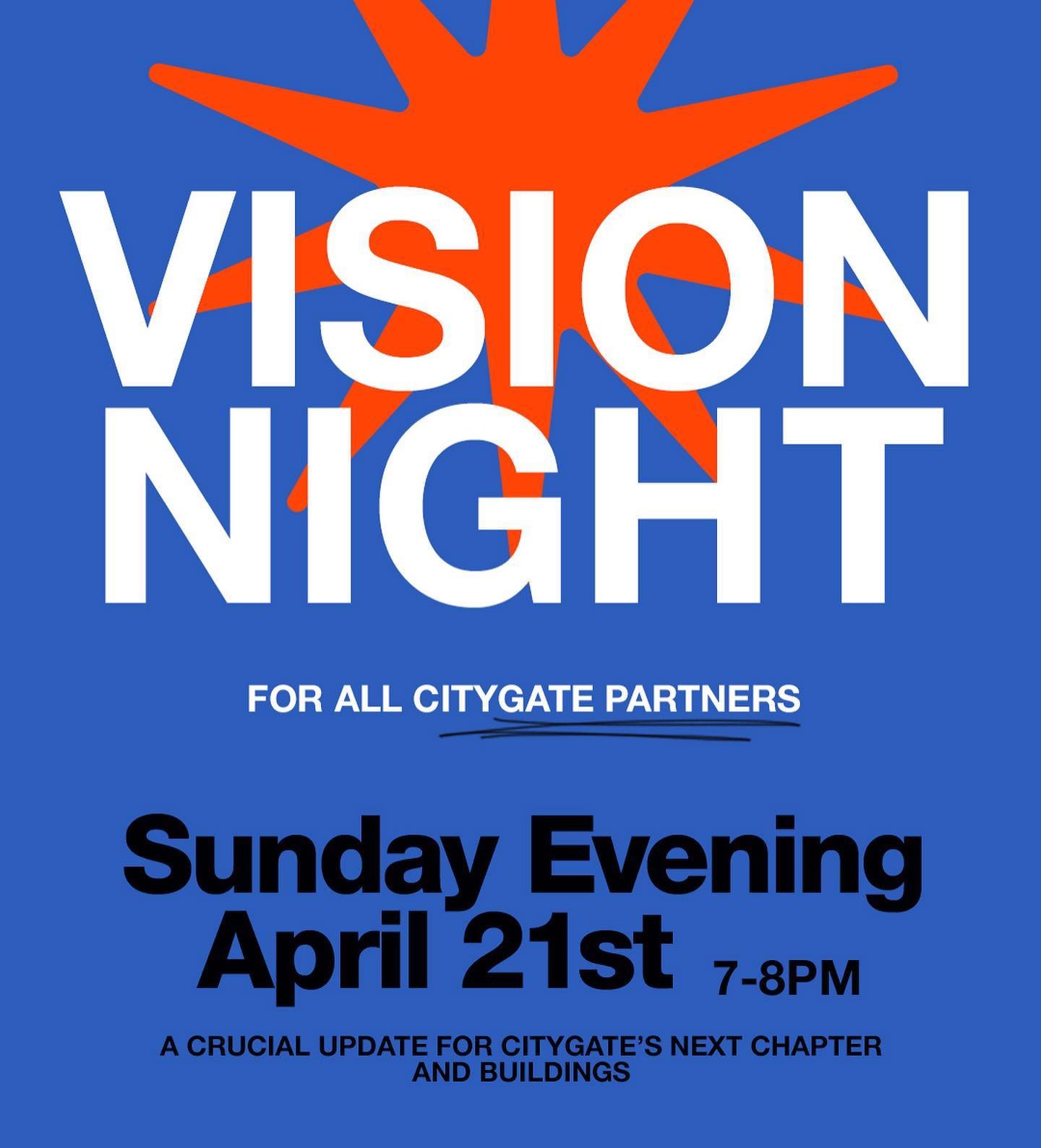 📣CITYGATE PARTNERS
This is our time, and as we run and build together. Join us for a special update vision night with Sunday evening at 7pm. #vision #update #sunday #7pm