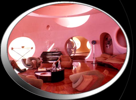 Fashion designer Pierre Cardin built a WHOLE house using round bubbles motifs (with the help of architect Antii Lovag ). Go and look at all the pics....your head will spin!