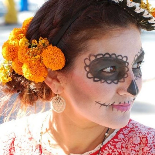 Look at my fab friend Tootie in traditional "calavero" makeup. She also owns an equally fab store called Reform School at Sunset Junction in Silver Lake.