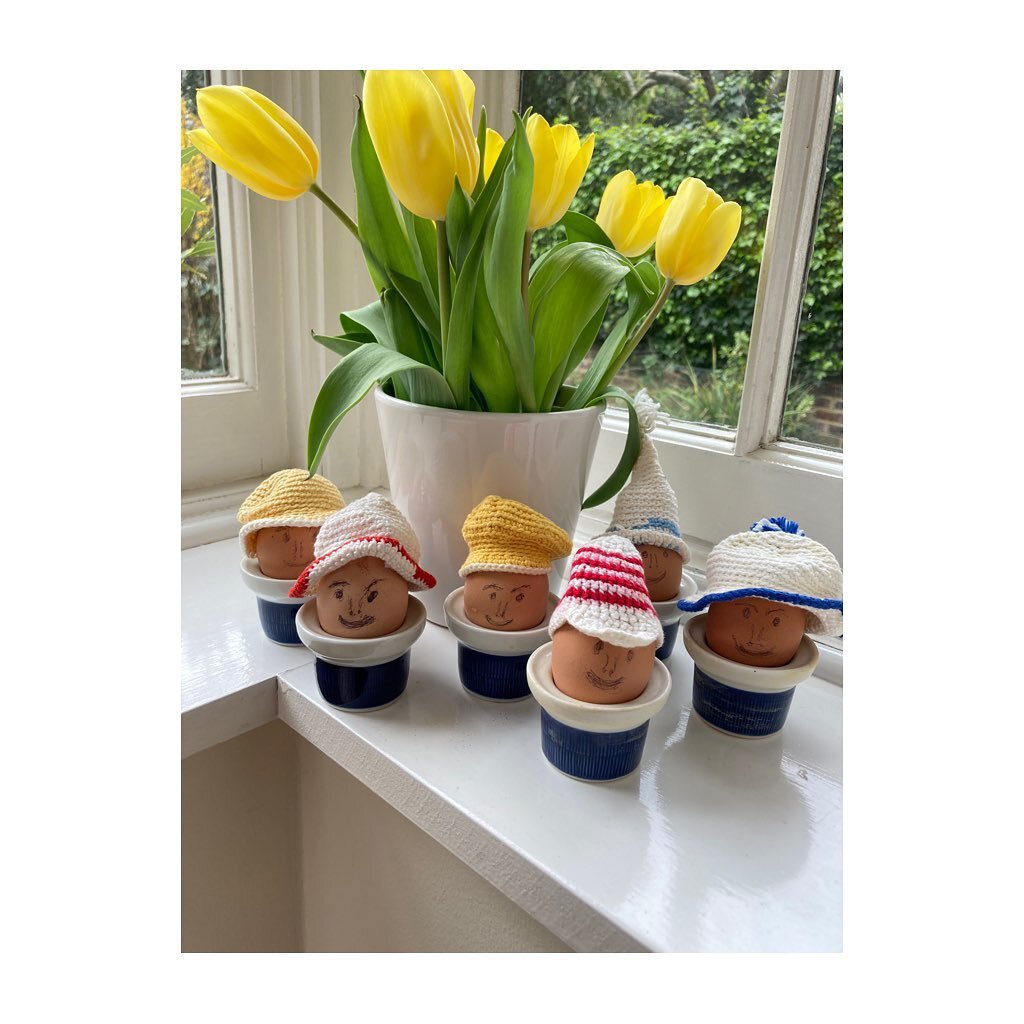 If your Easter eggs don&rsquo;t have small hand crotchet hats, then they are really missing out on the fine art of accessorizing. Update from London,  on my mum&rsquo;s window sill. These toppers are as old as me. #tinywonderful #eggcellent @anita_ne