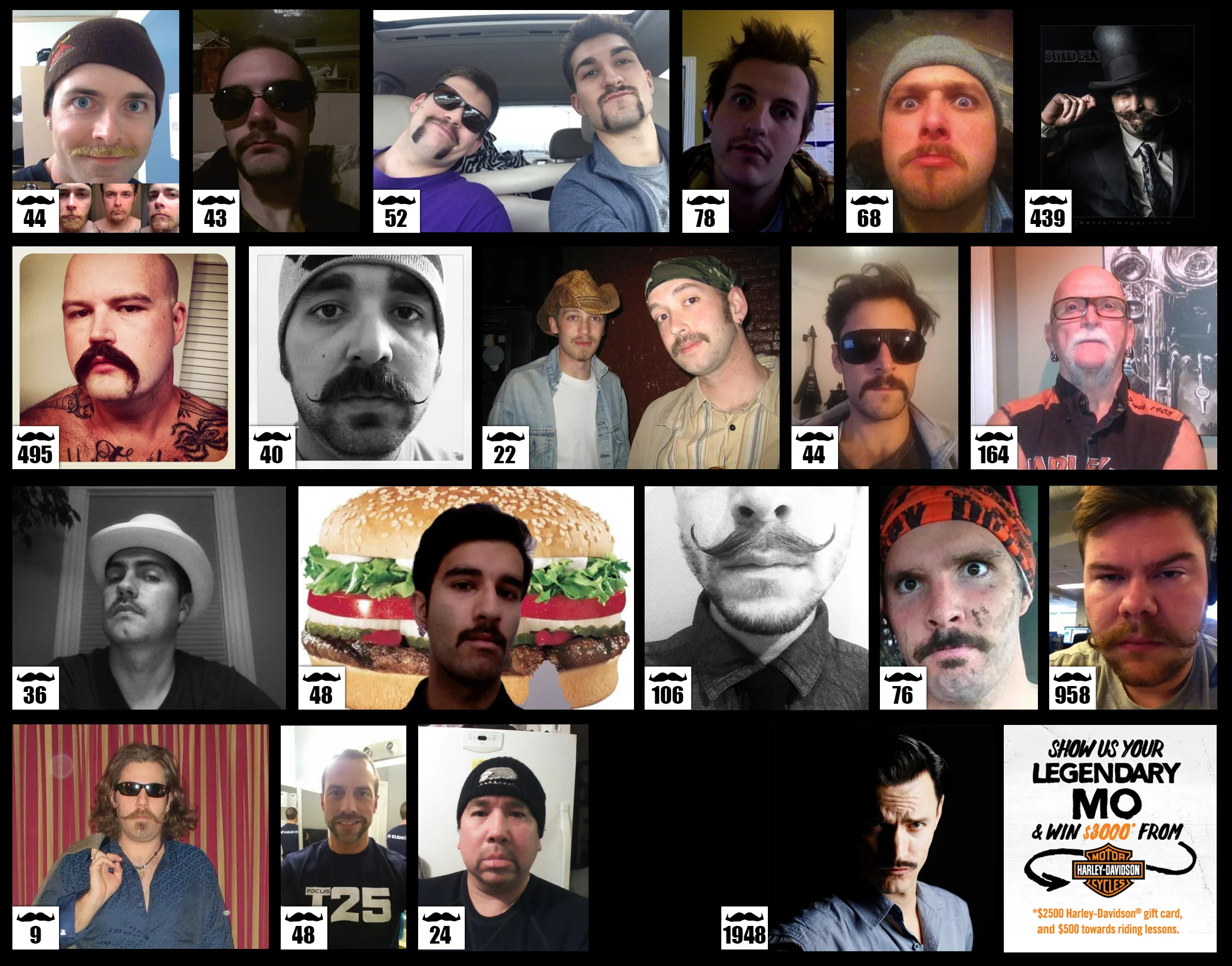 Contestants and votes accumulated in the Vice contest.