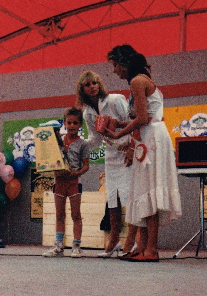 My very first win - a family pass to Calaway Park, a six pack of Coca-Cola, $100 gift card to Coles bookstore, and a Cabbage Patch Kid... the excitement... ugh.