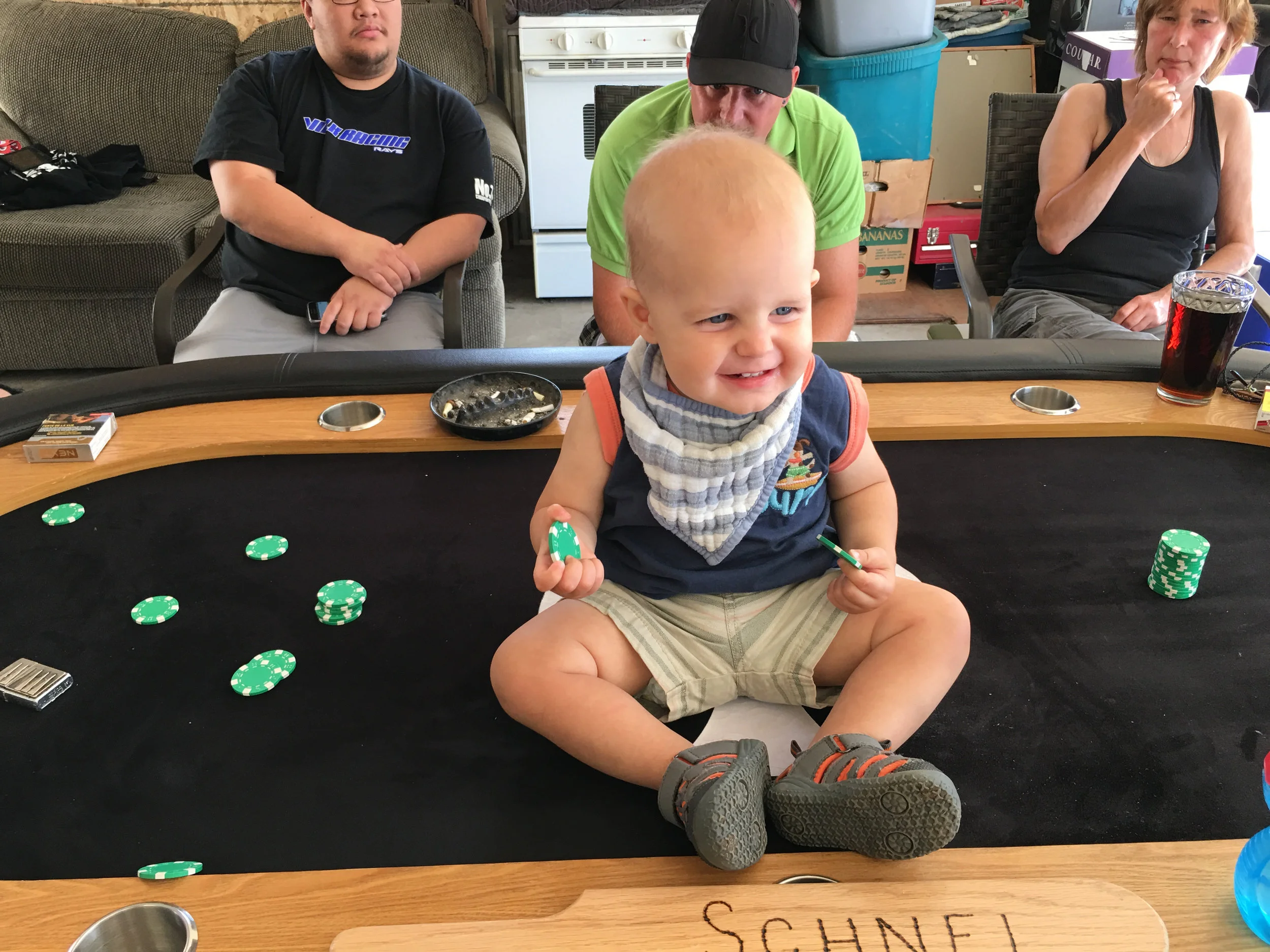 He was going to grandma's for the night so mom and dad could rip it up