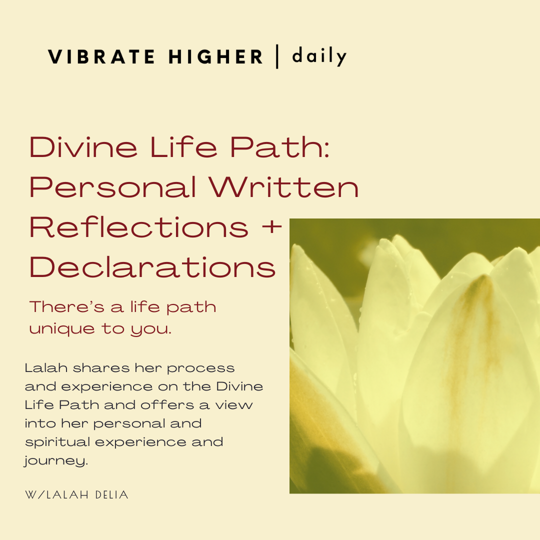Divine Life Path Personal Written Reflections + VHD Declarations