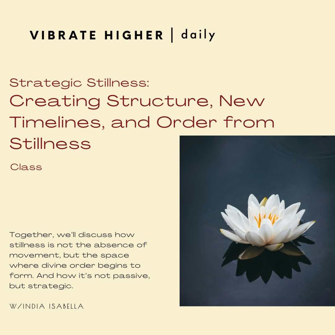 Strategic Stillness: Creating Structure, New Timelines, and Order from Stillness class