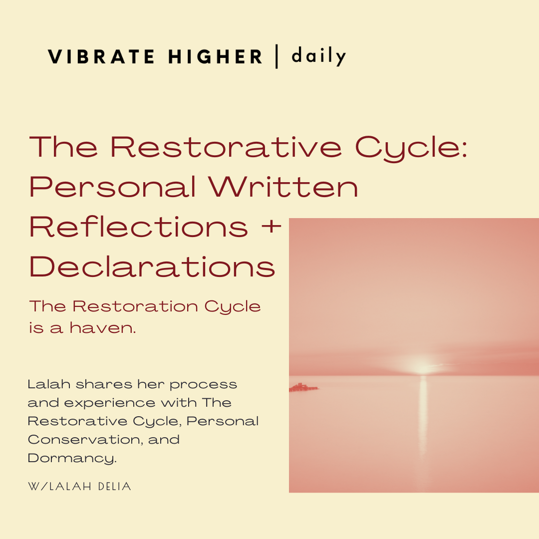 The Restorative Cycle: Personal Conservation and Dormancy Personal Written Reflections