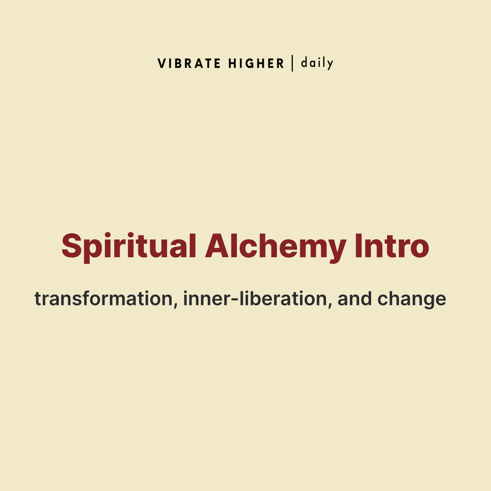 Spiritual Alchemy Intro