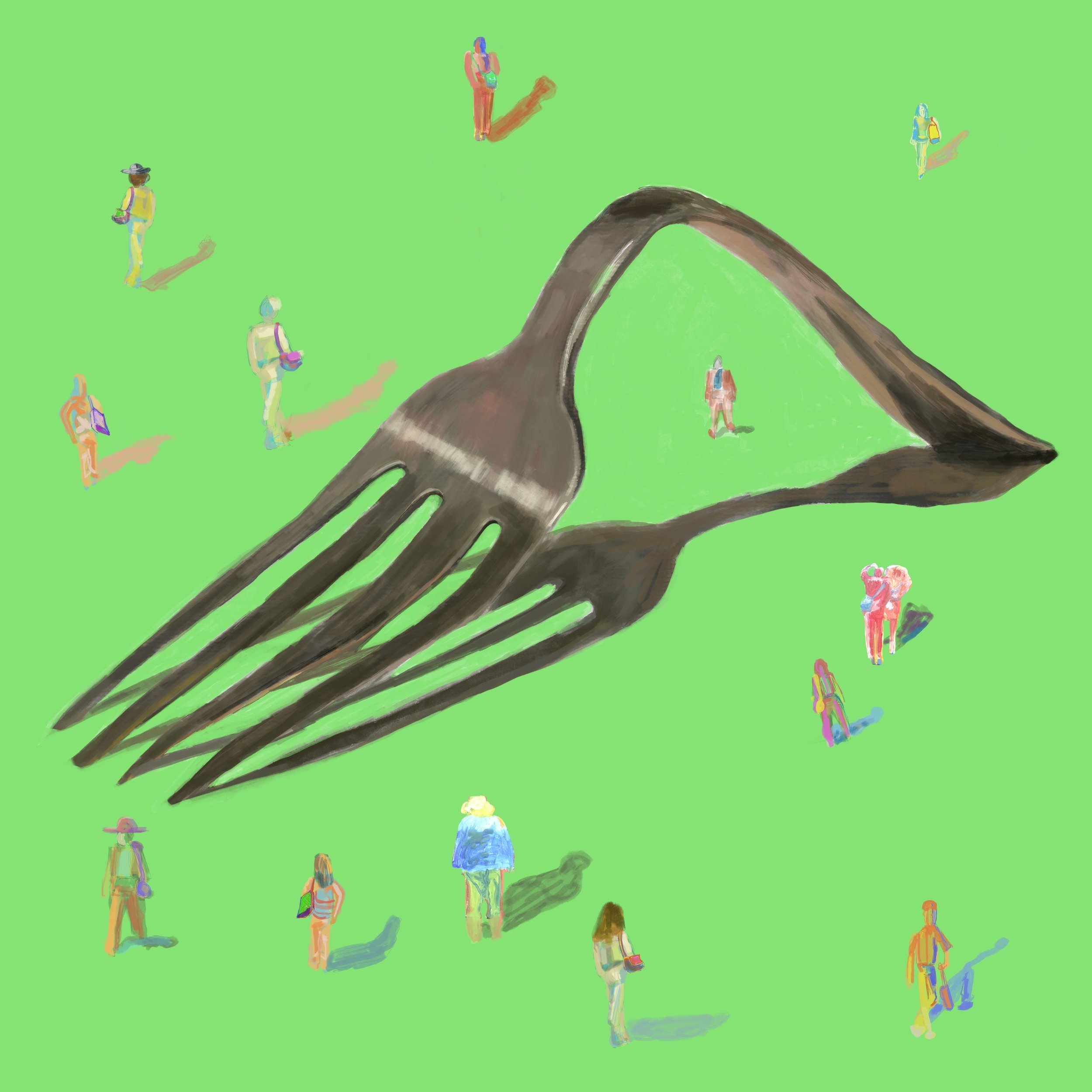 People of the Fork (digital painting, 2023)