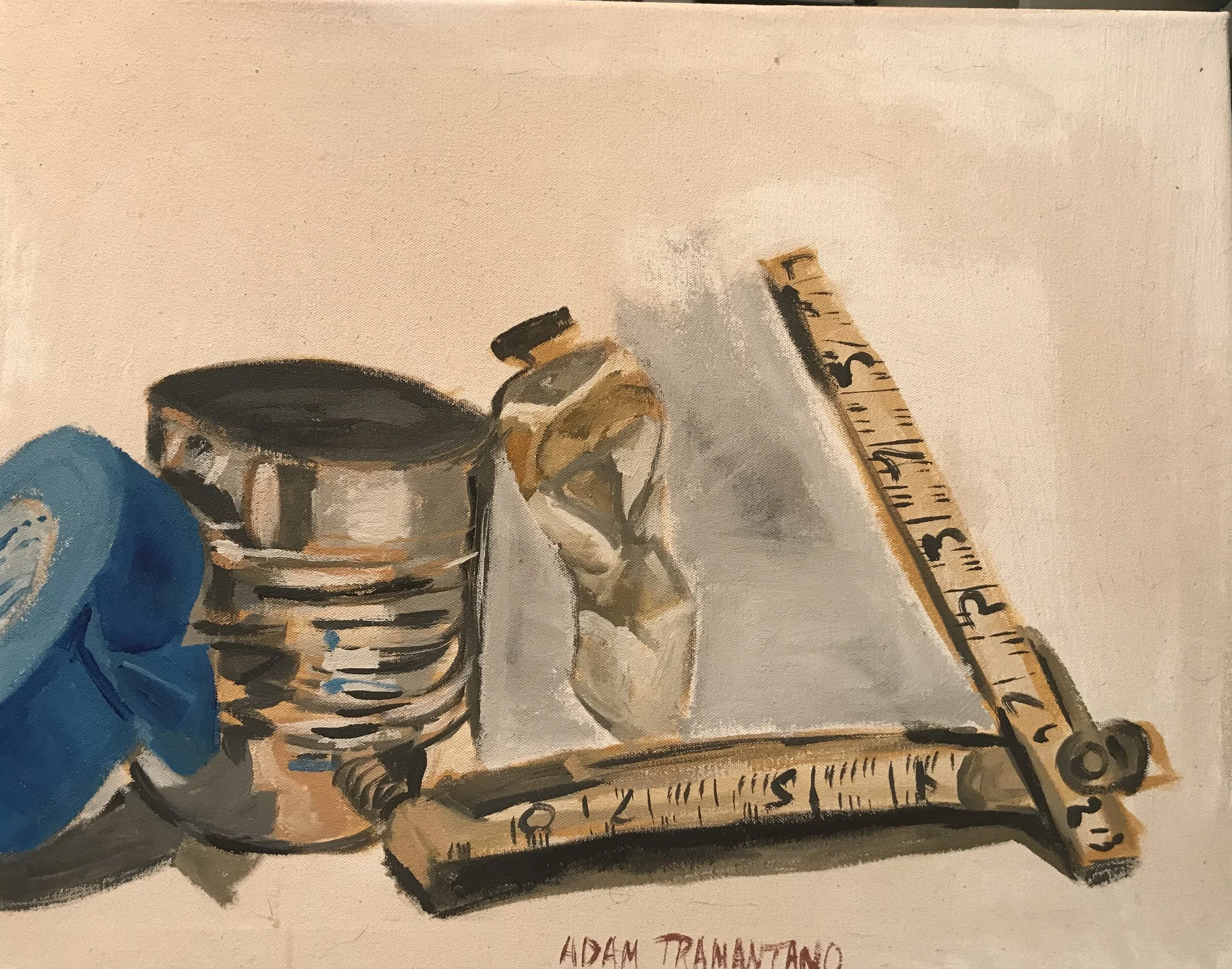 ruler, can, tape, paint