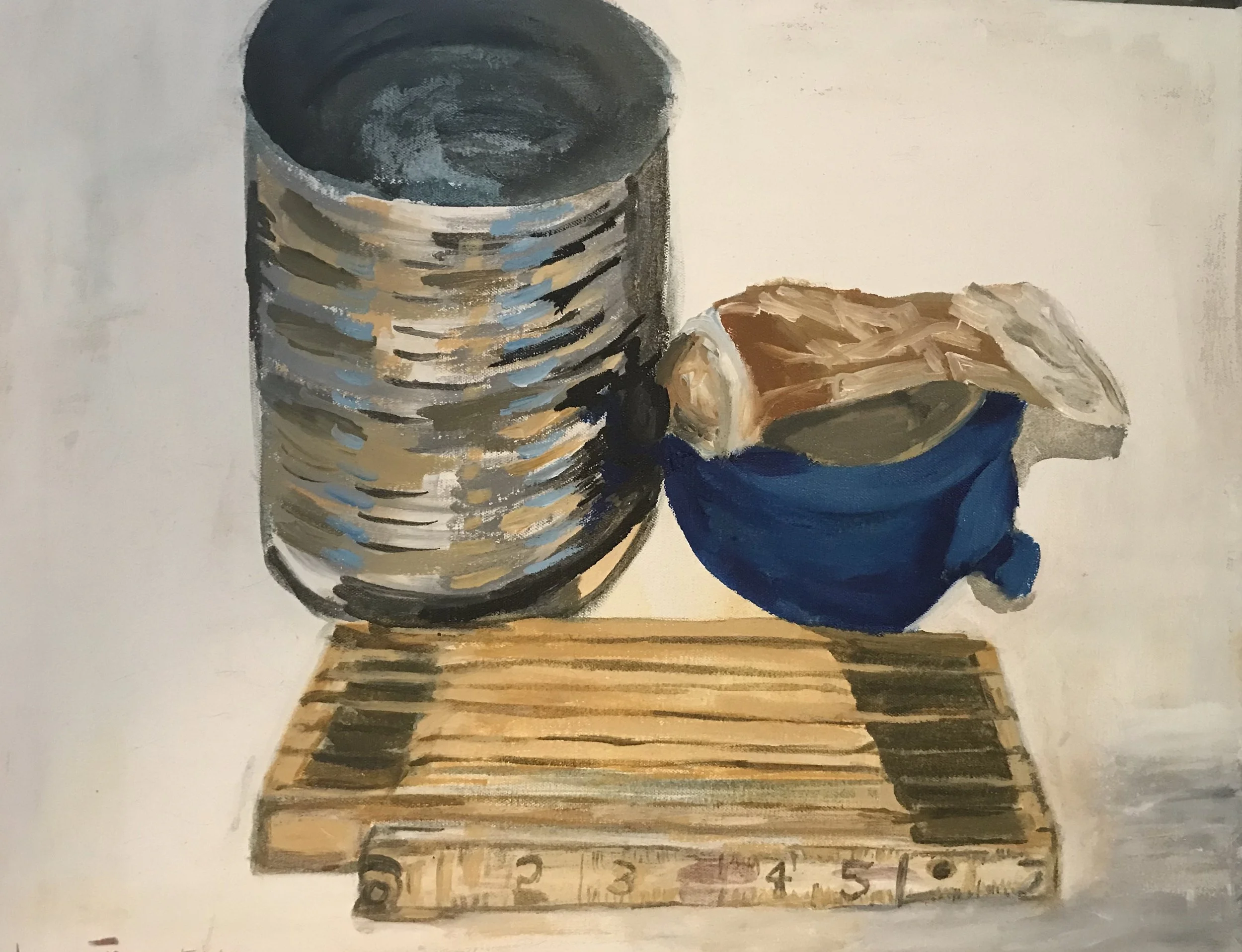 Ruler, tape, paint, can [16"x20"]