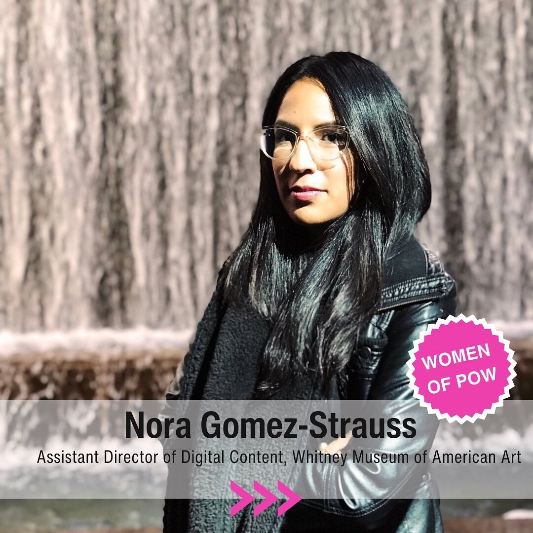 New Women of POW alert❗️

Nora Gomez-Strauss (@nogophoto) is a Queen-based arts administrator and freelance writer. She is currently the Assistant Director of Digital Strategies at @whitneymuseum, where she works with the team to oversee digital cont